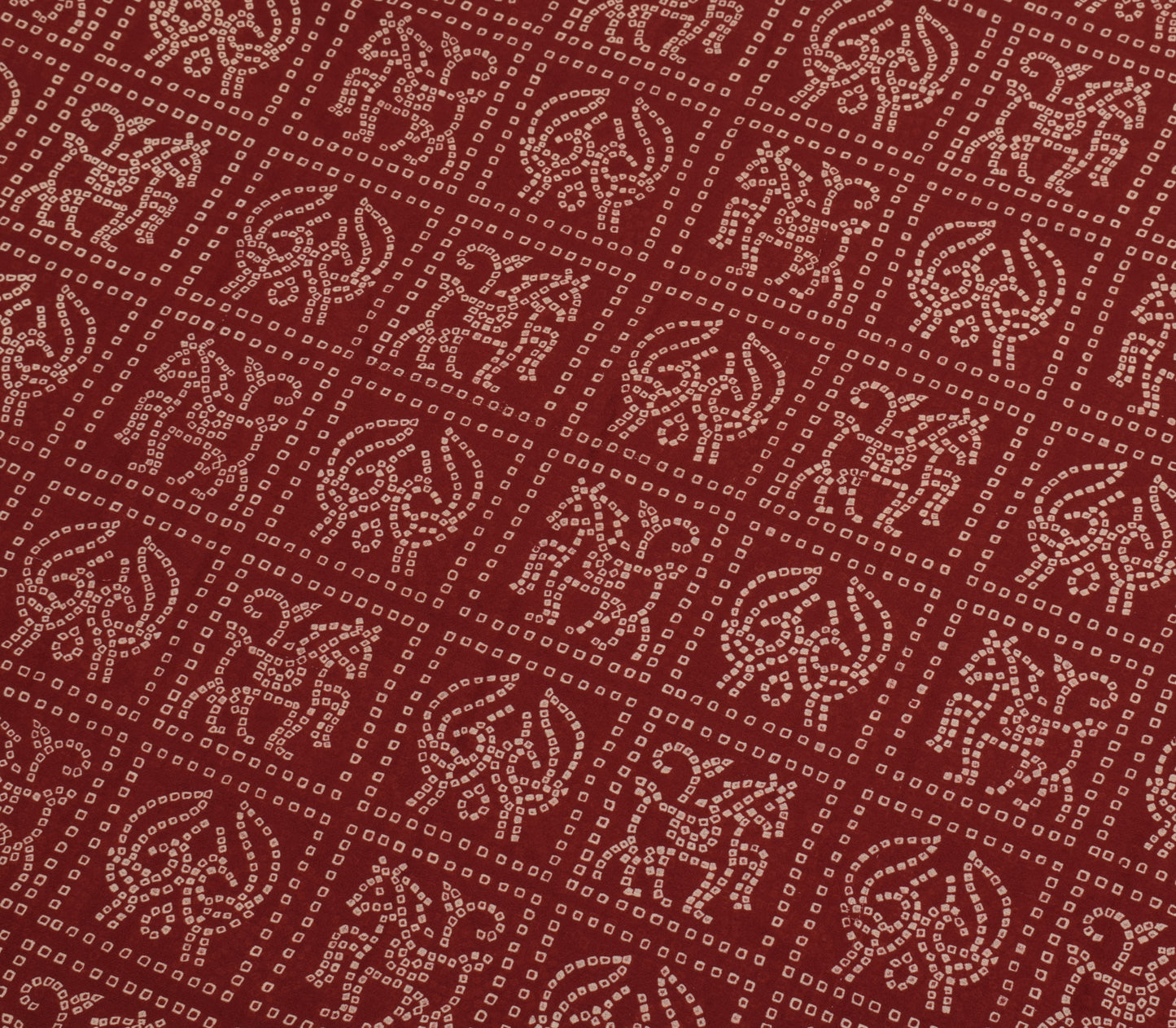 Sushila Vintage Maroon Saree Blend Georgette Silk Bandhani Printed Craft Fabric