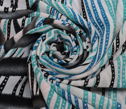 Sushila Vintage Multi-Color Sari Blend Georgette Silk Printed Floral Fabric