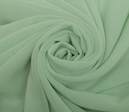 Sushila Vintage Green Saree Blend Georgette Silk Printed 5 Yard Craft Fabric