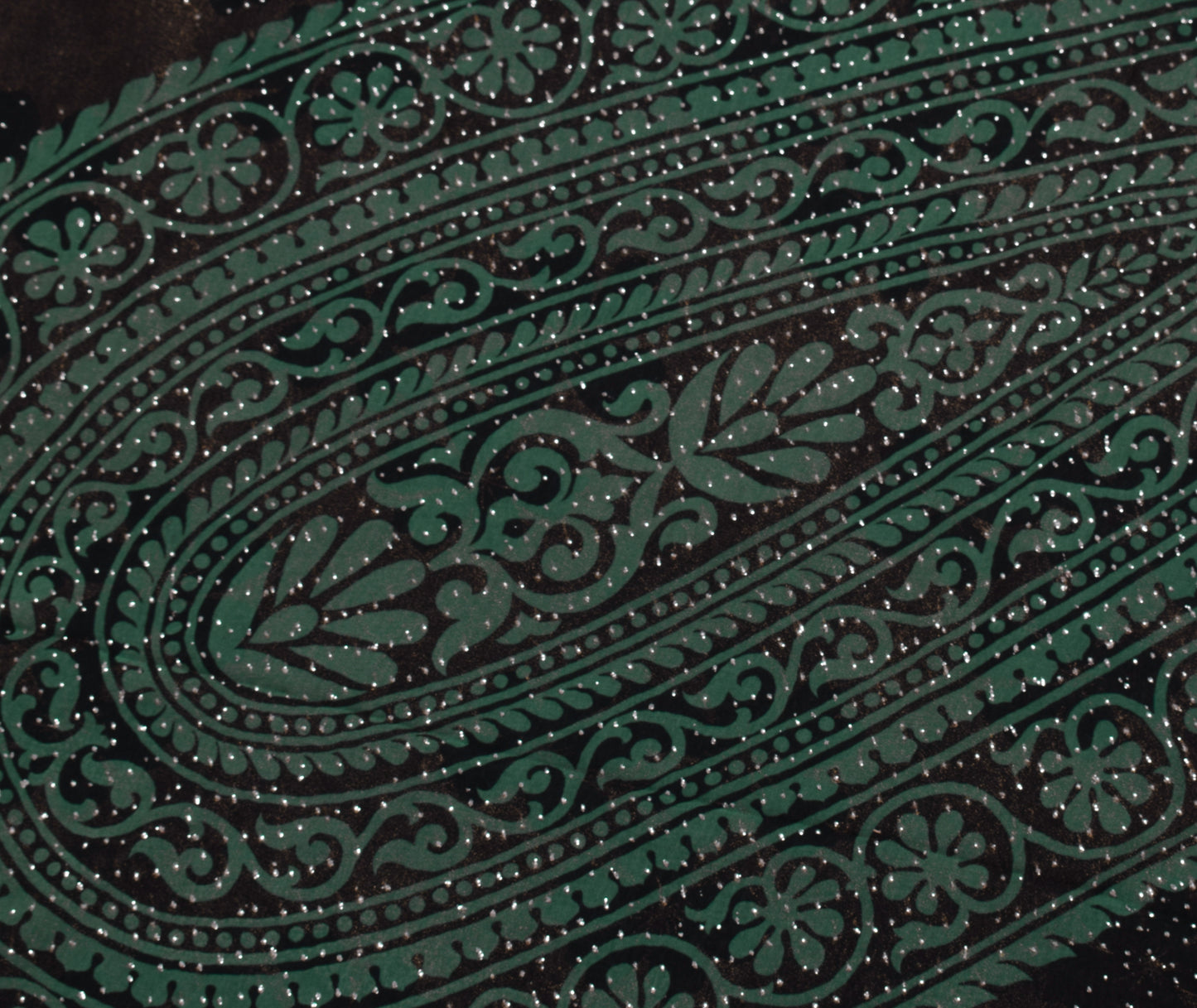 Sushila Vintage Black Saree Blend Georgette Silk Printed Floral Craft Fabric