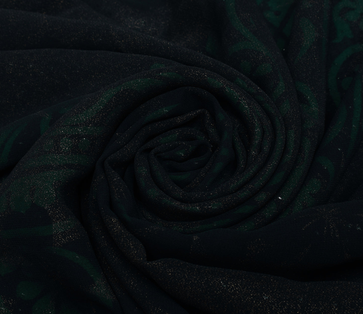 Sushila Vintage Black Saree Blend Georgette Silk Printed Floral Craft Fabric