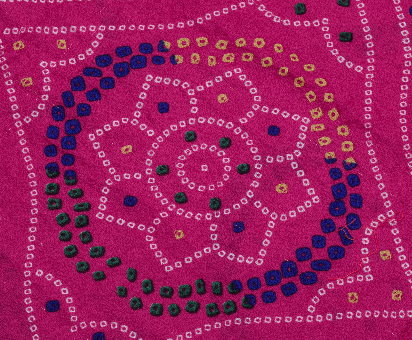 Sushila Vintage Magenta Saree Blend Georgette Silk Bandhani Printed Craft Fabric