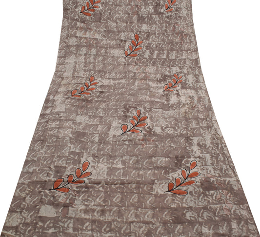 Sushila Vintage Indian Sari 100% Pure Georgette Silk Printed Floral Craft Fabric