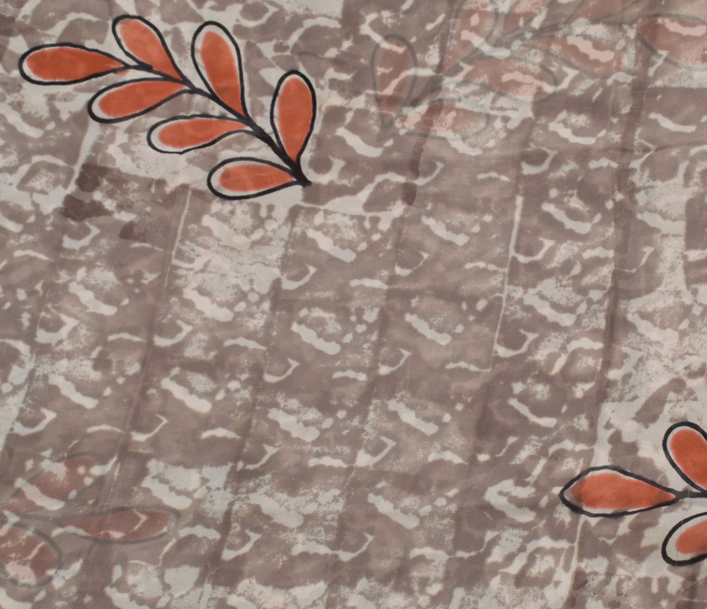 Sushila Vintage Indian Sari 100% Pure Georgette Silk Printed Floral Craft Fabric