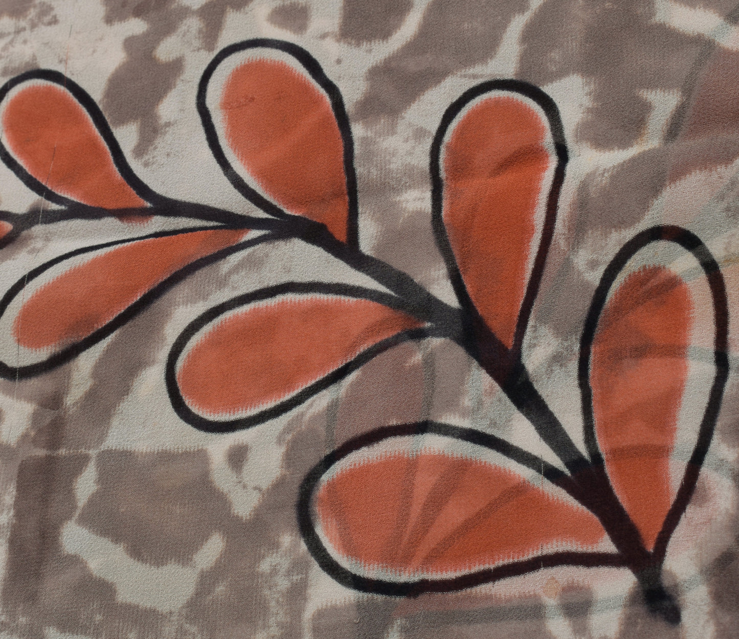 Sushila Vintage Indian Sari 100% Pure Georgette Silk Printed Floral Craft Fabric