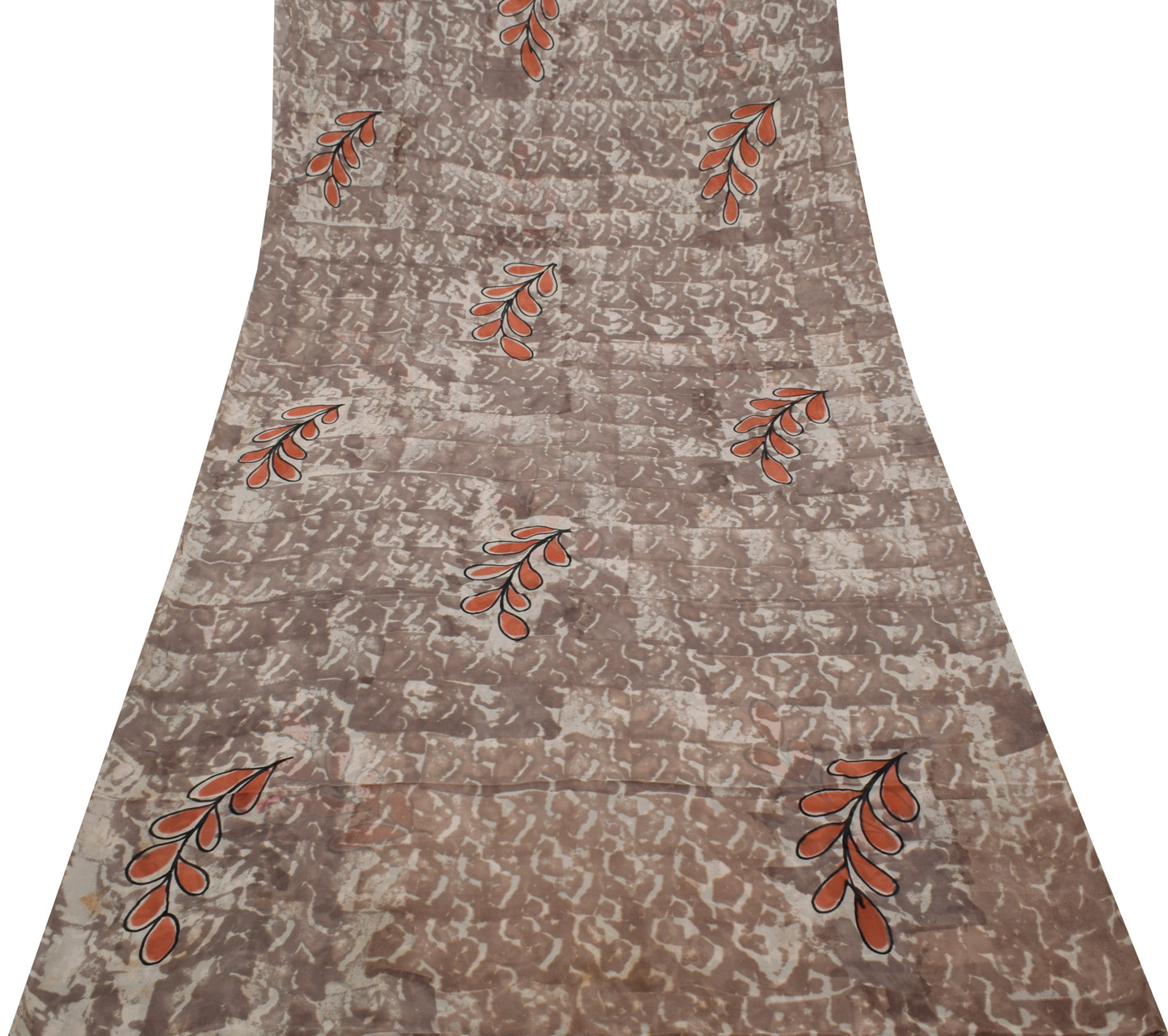 Sushila Vintage Indian Sari 100% Pure Georgette Silk Printed Floral Craft Fabric