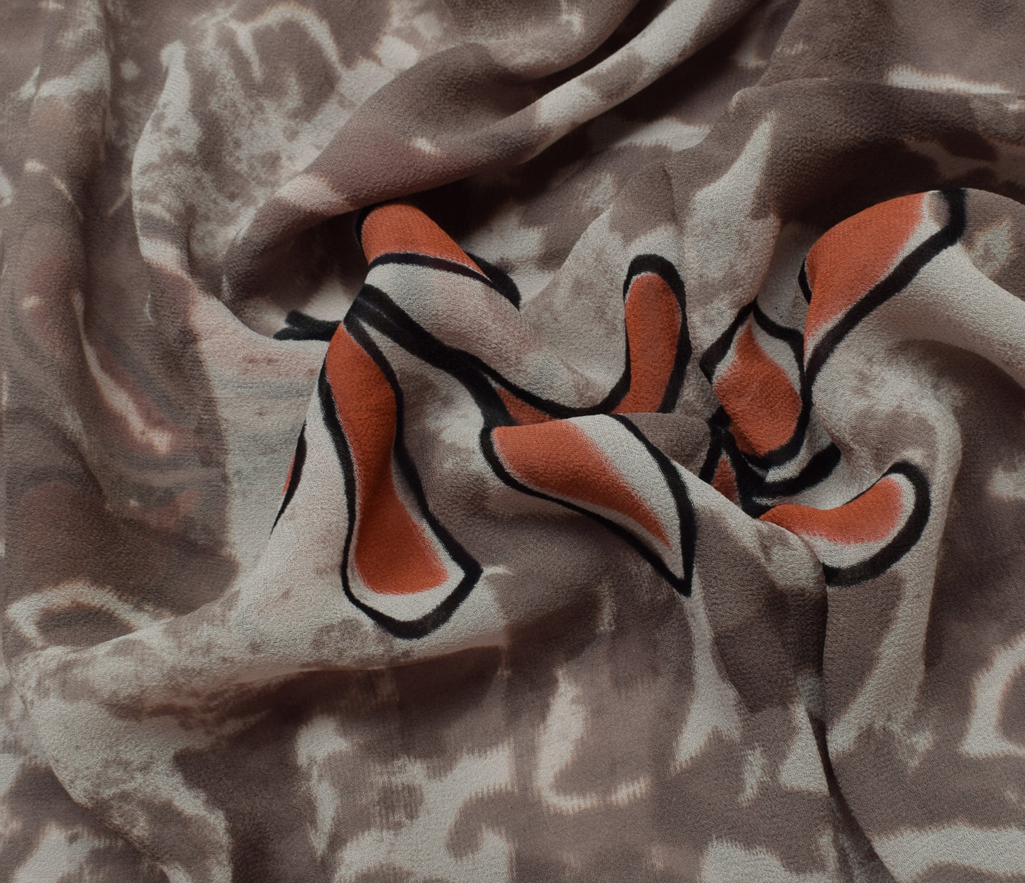 Sushila Vintage Indian Sari 100% Pure Georgette Silk Printed Floral Craft Fabric