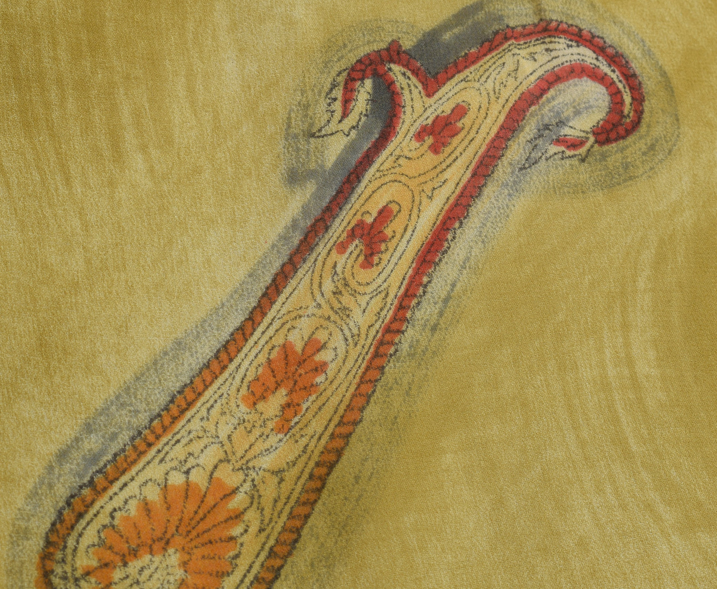 Sushila Vintage Green Saree 100% Pure Georgette Silk Printed Craft 5 Yard Fabric