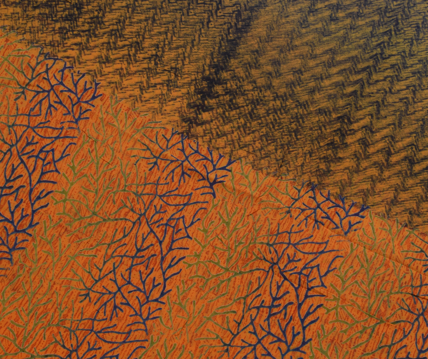 Sushila Vintage Indian Saree Pure Georgette Silk Printed Floral Craft Fabric