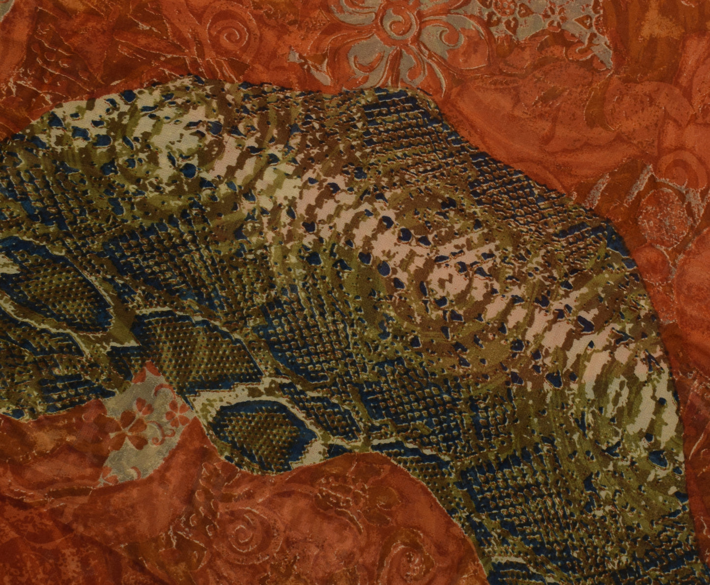 Sushila Vintage Indian Saree Pure Georgette Silk Printed 5 Yard  Craft Fabric