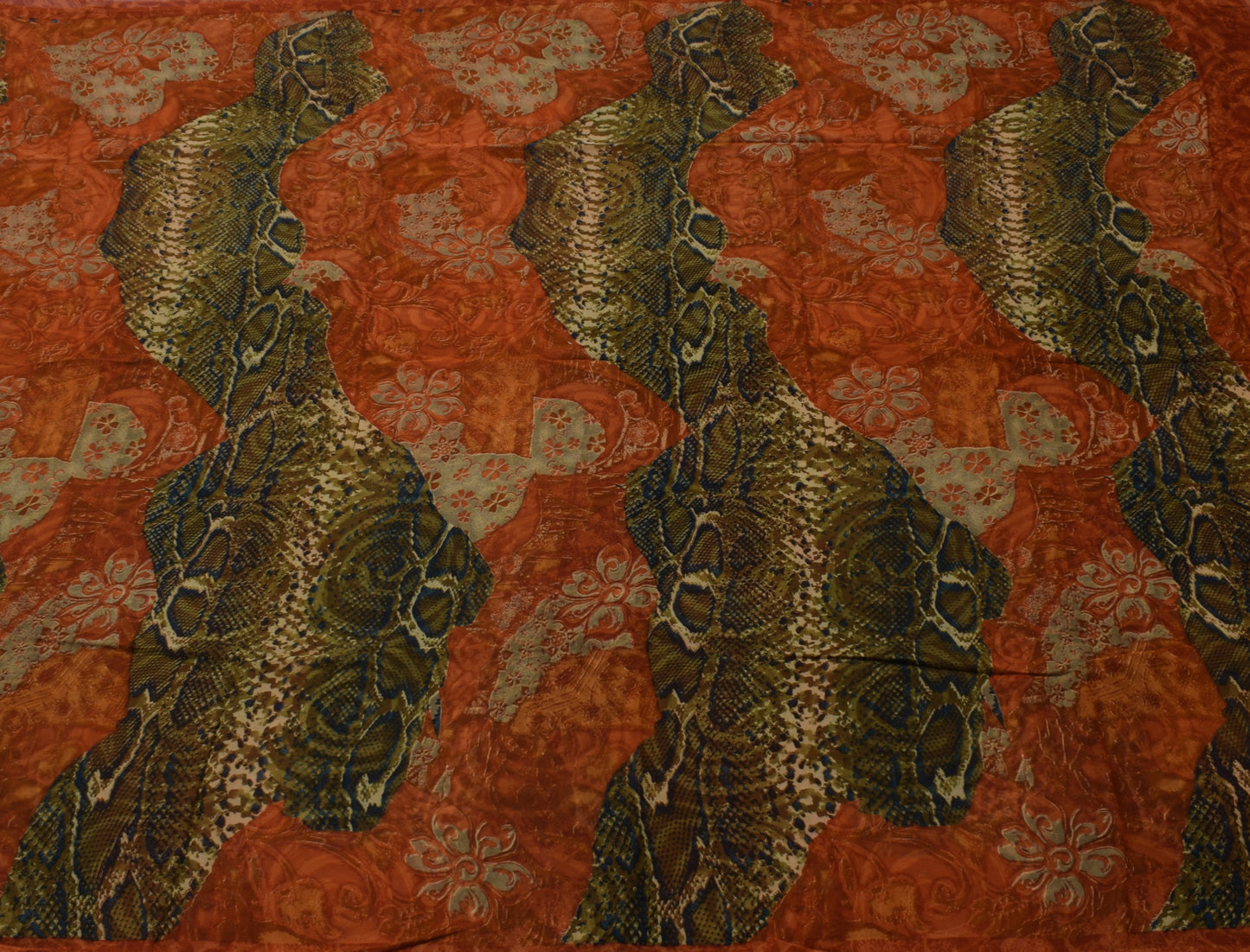 Sushila Vintage Indian Saree Pure Georgette Silk Printed 5 Yard  Craft Fabric