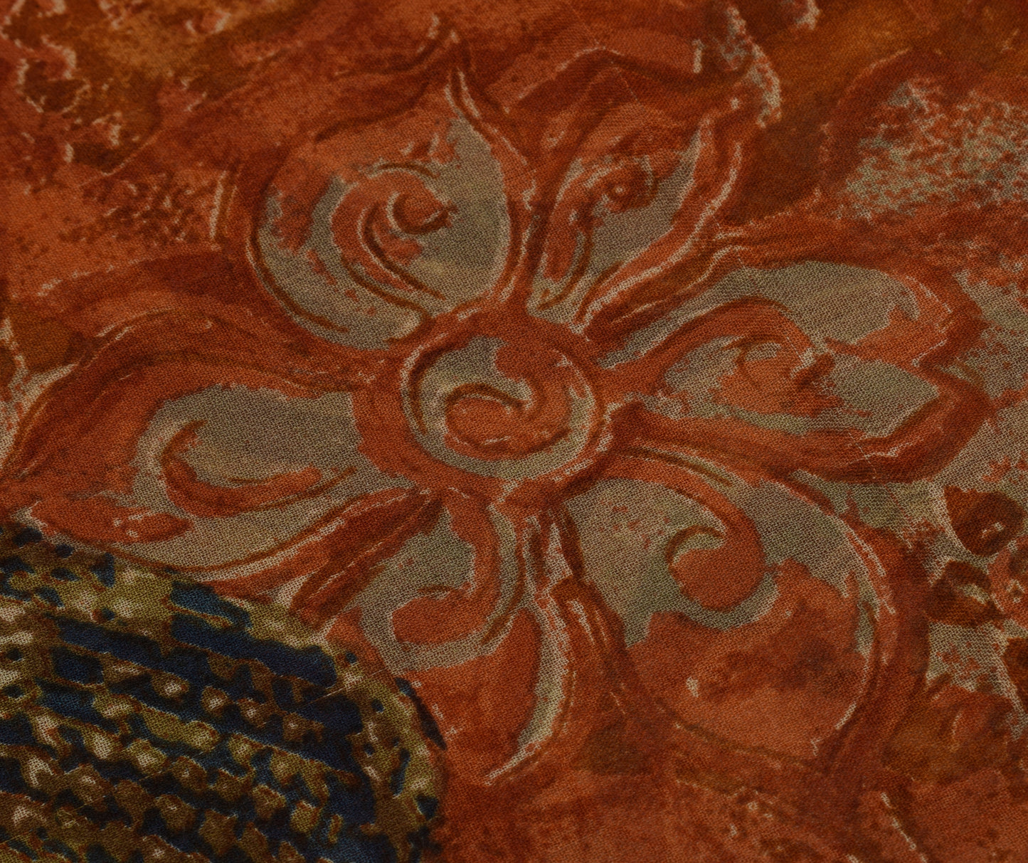 Sushila Vintage Indian Saree Pure Georgette Silk Printed 5 Yard  Craft Fabric