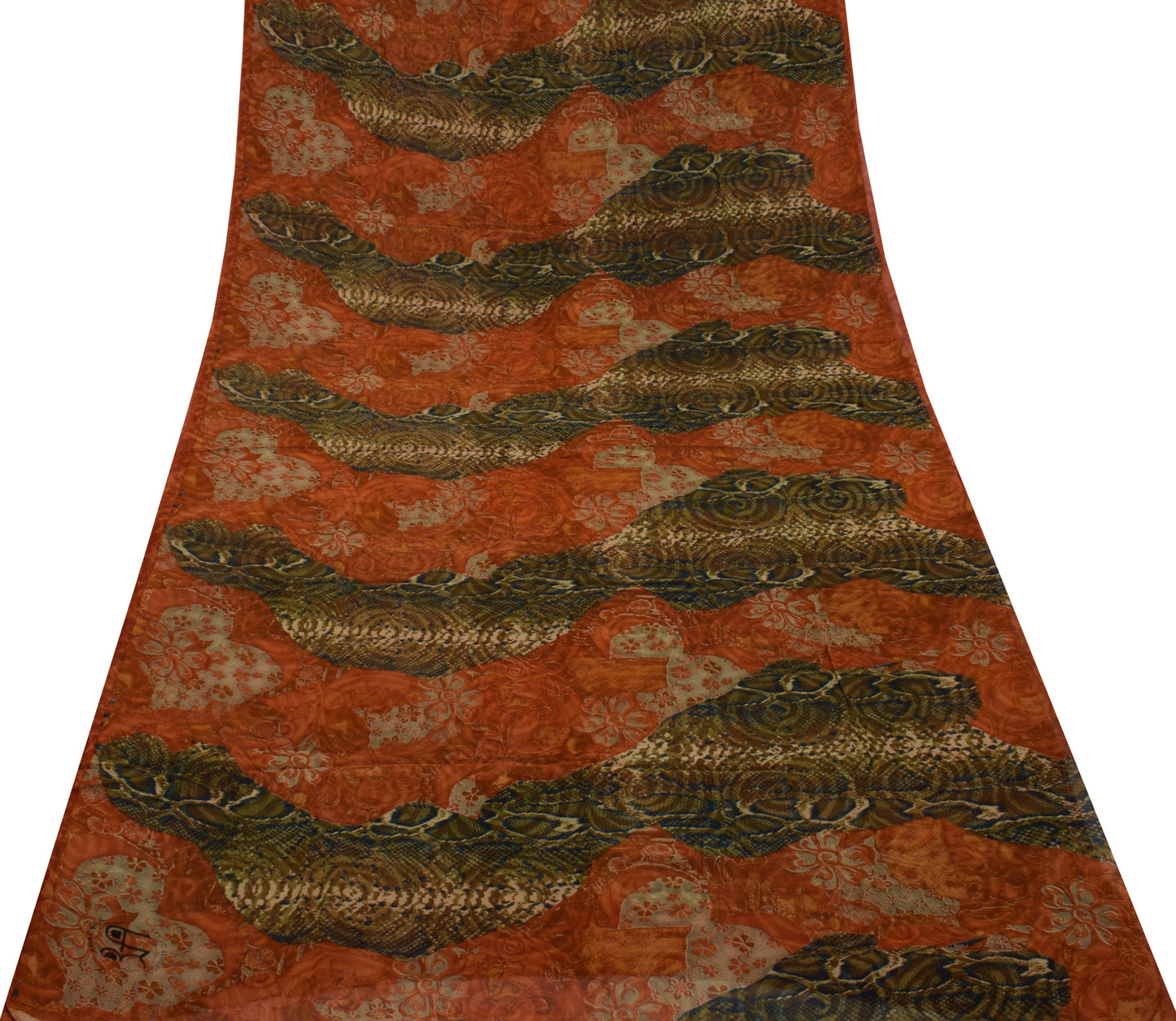 Sushila Vintage Indian Saree Pure Georgette Silk Printed 5 Yard  Craft Fabric