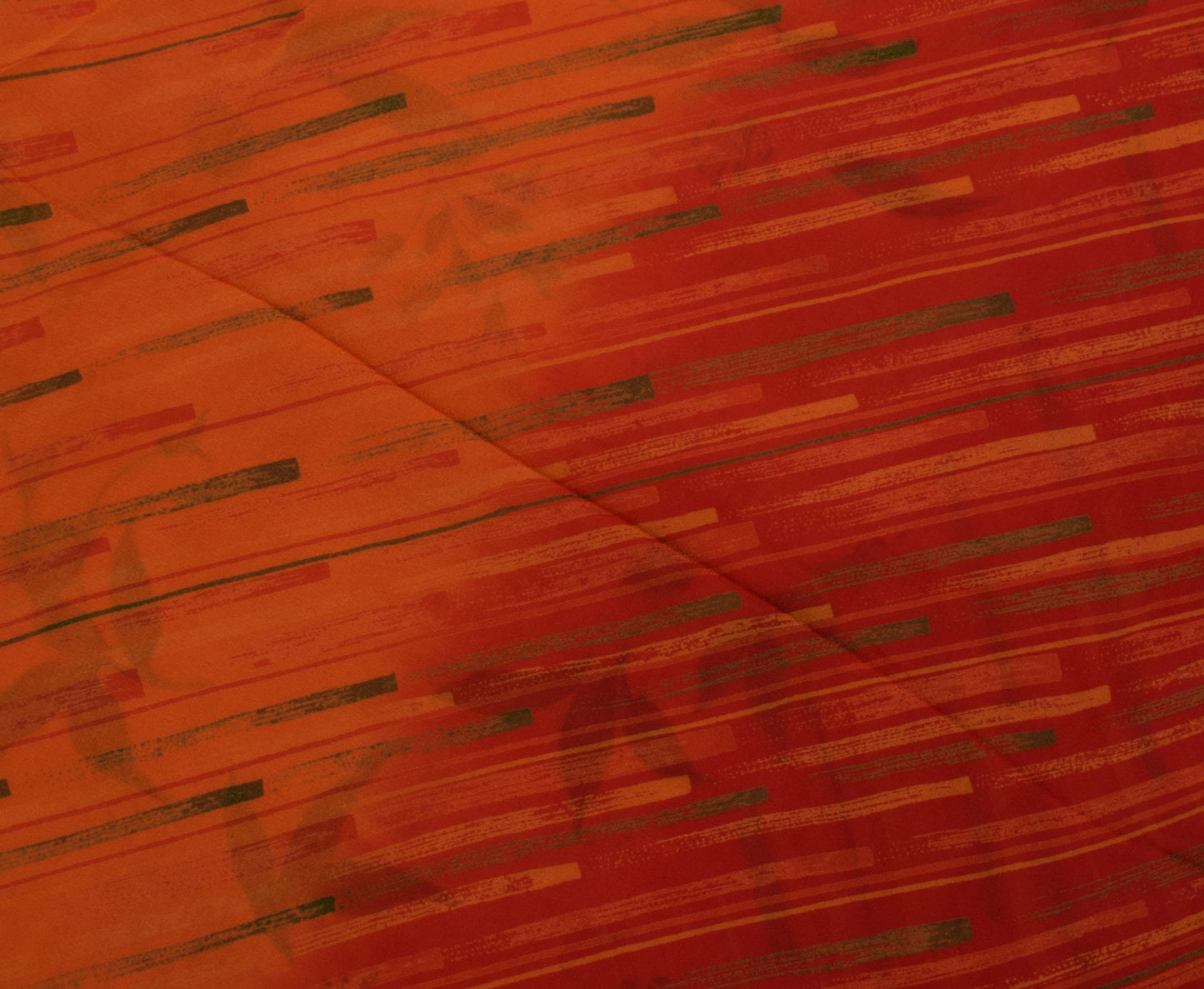 Sushila Vintage Indian Saree 100% Pure Georgette Silk Printed Craft Sari Fabric