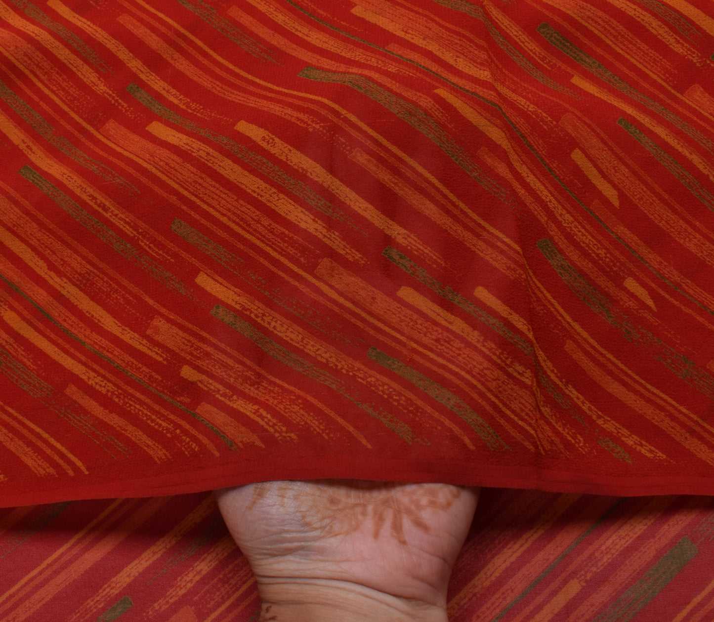 Sushila Vintage Indian Saree 100% Pure Georgette Silk Printed Craft Sari Fabric