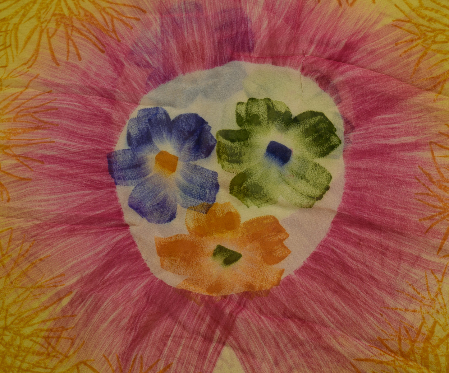 Sushila Vintage Green Saree Pure Georgette Silk Printed Floral Craft Sari Fabric