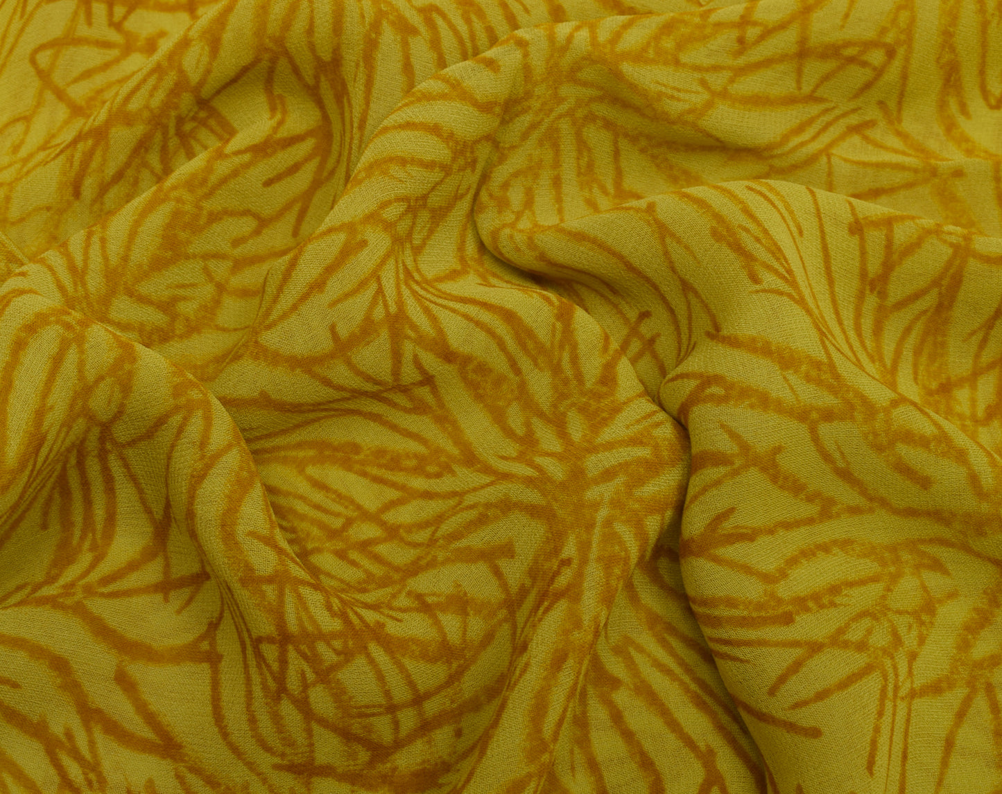 Sushila Vintage Green Saree Pure Georgette Silk Printed Floral Craft Sari Fabric