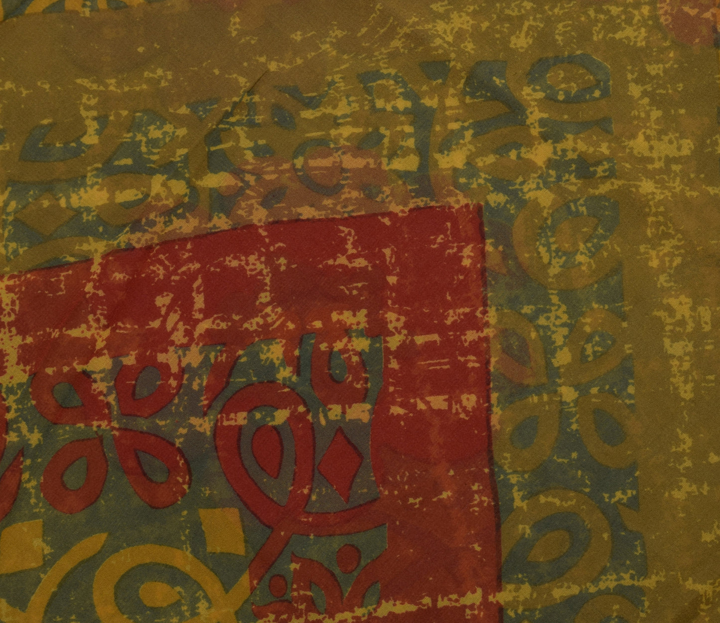 Sushila Vintage Green Saree 100% Pure Georgette Silk Printed Floral Craft Fabric