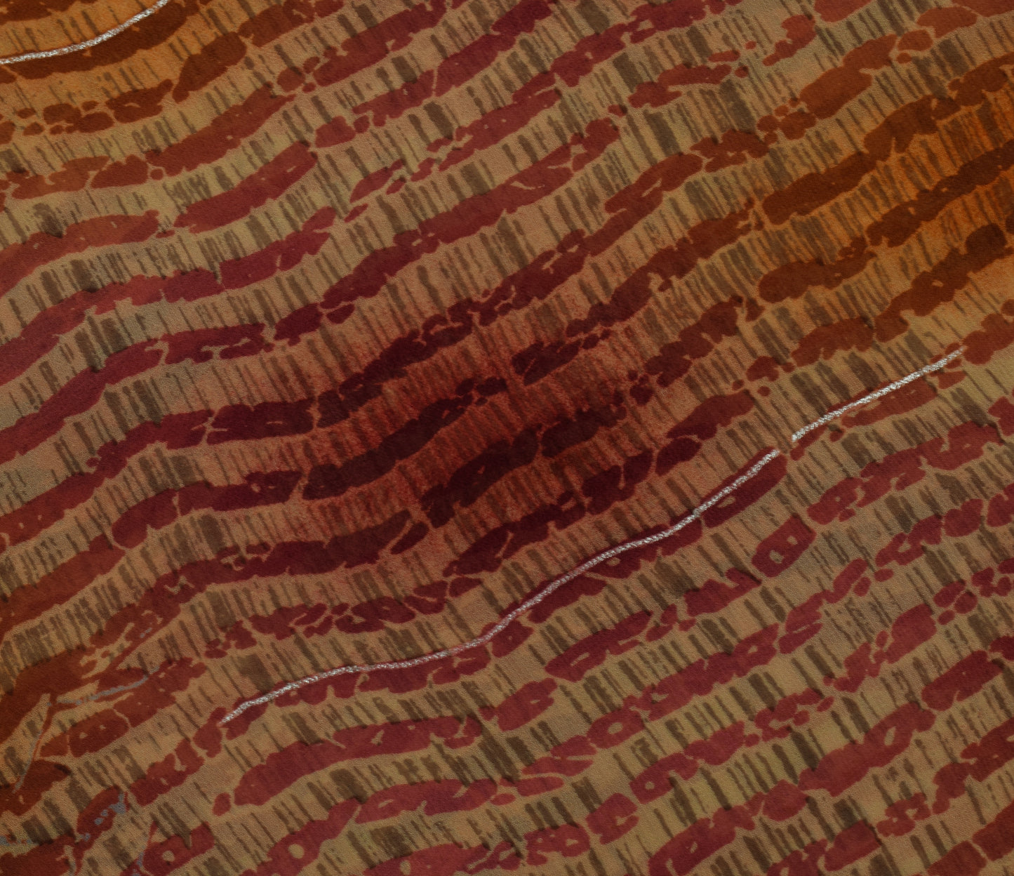 Sushila Vintage Indian Saree Blend Georgette Silk Printed Floral Craft Fabric