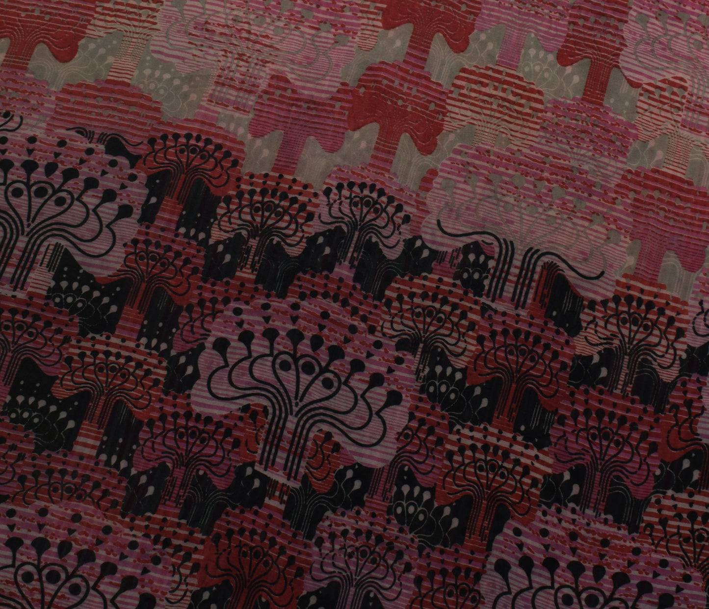 Sushila Vintage Indian Saree Pure Georgette Silk Printed Craft Sari Fabric