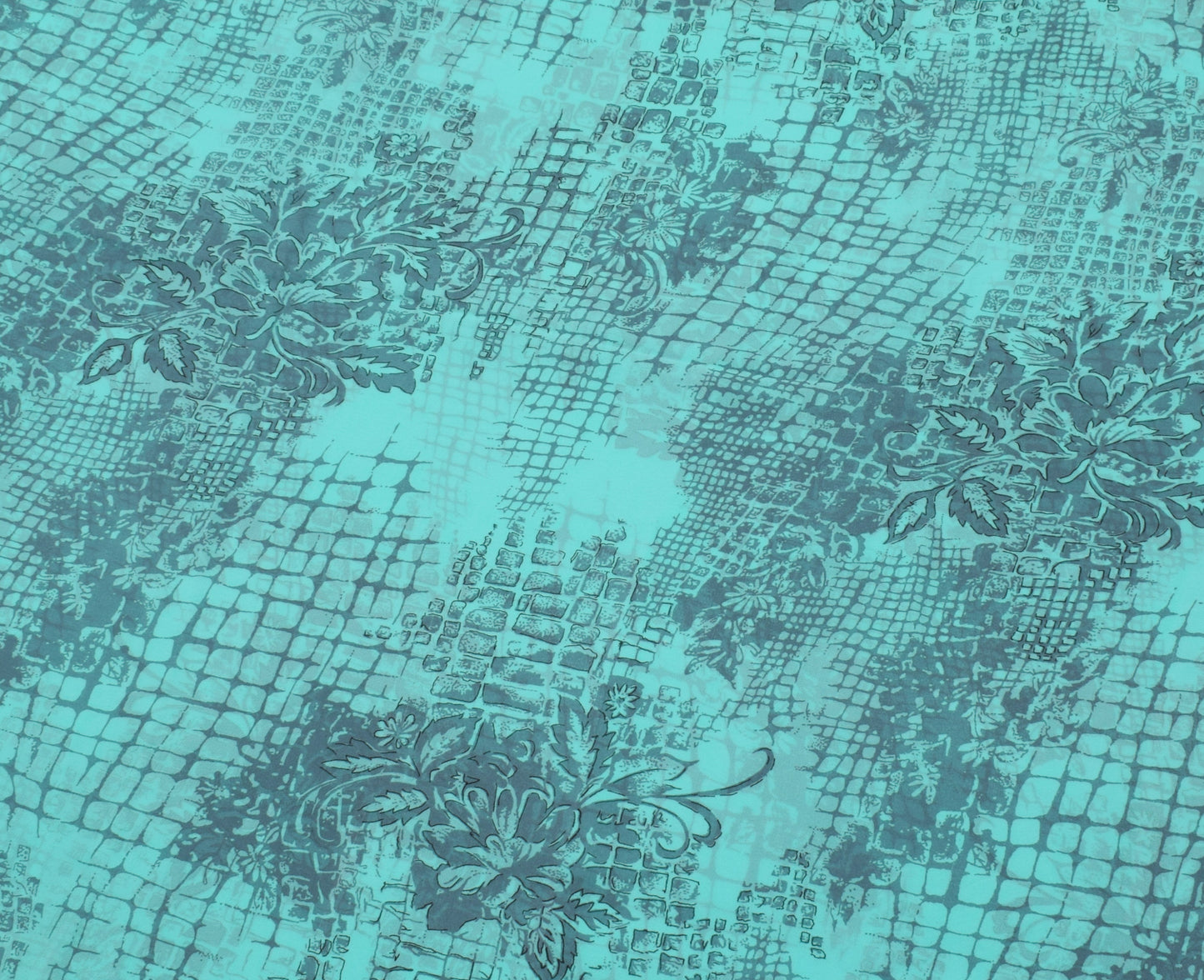 Sushila Vintage Green Saree Blend Georgette Silk Printed Floral Craft Fabric