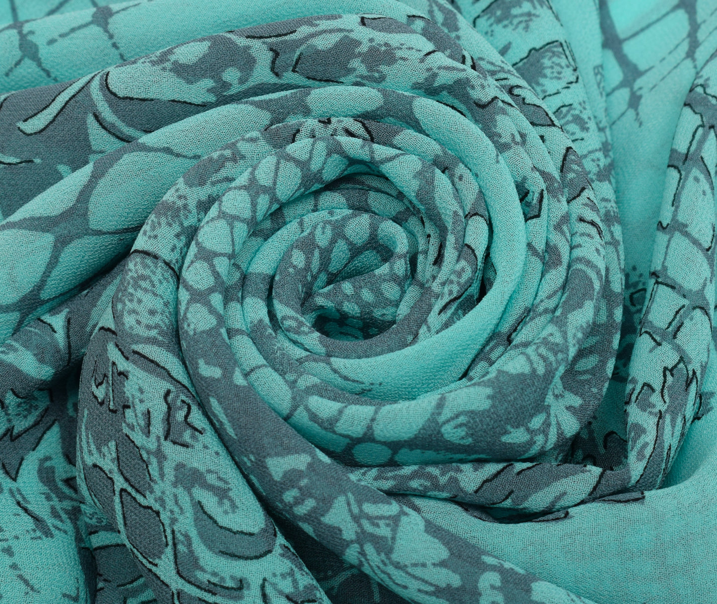 Sushila Vintage Green Saree Blend Georgette Silk Printed Floral Craft Fabric