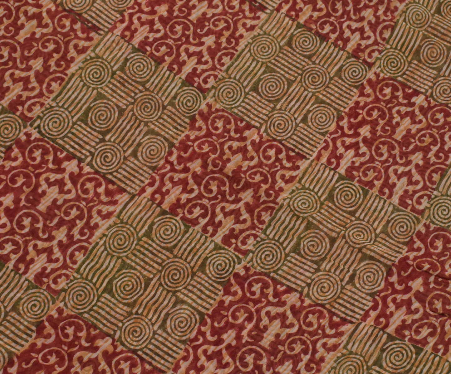 Sushila Vintage Indian Saree Pure Georgette Silk Printed Craft Sari Fabric