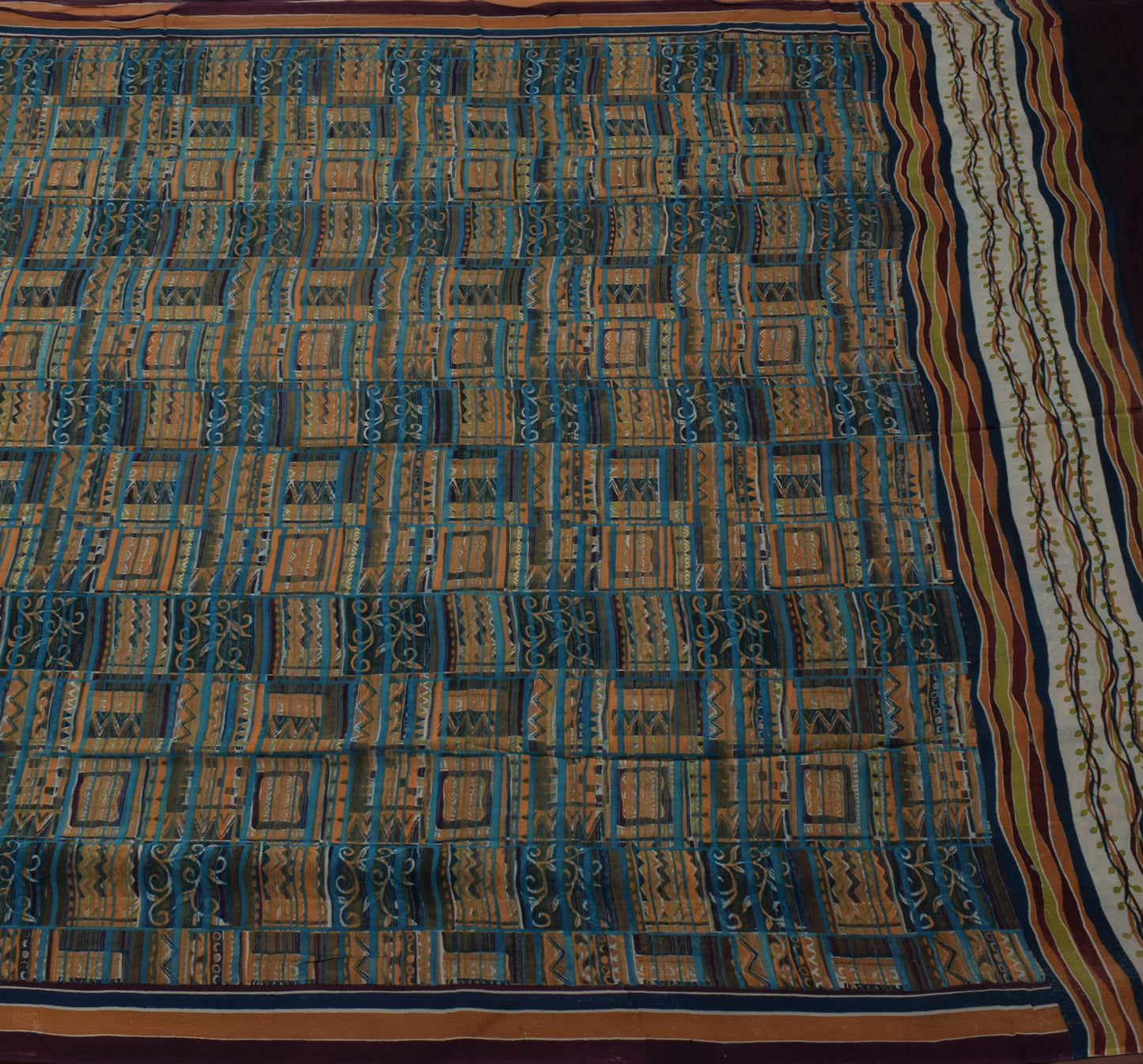 Sushila Vintage Indian Saree Pure Georgette Silk Printed 5 Yard Craft Fabric