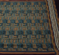Sushila Vintage Indian Saree Pure Georgette Silk Printed 5 Yard Craft Fabric