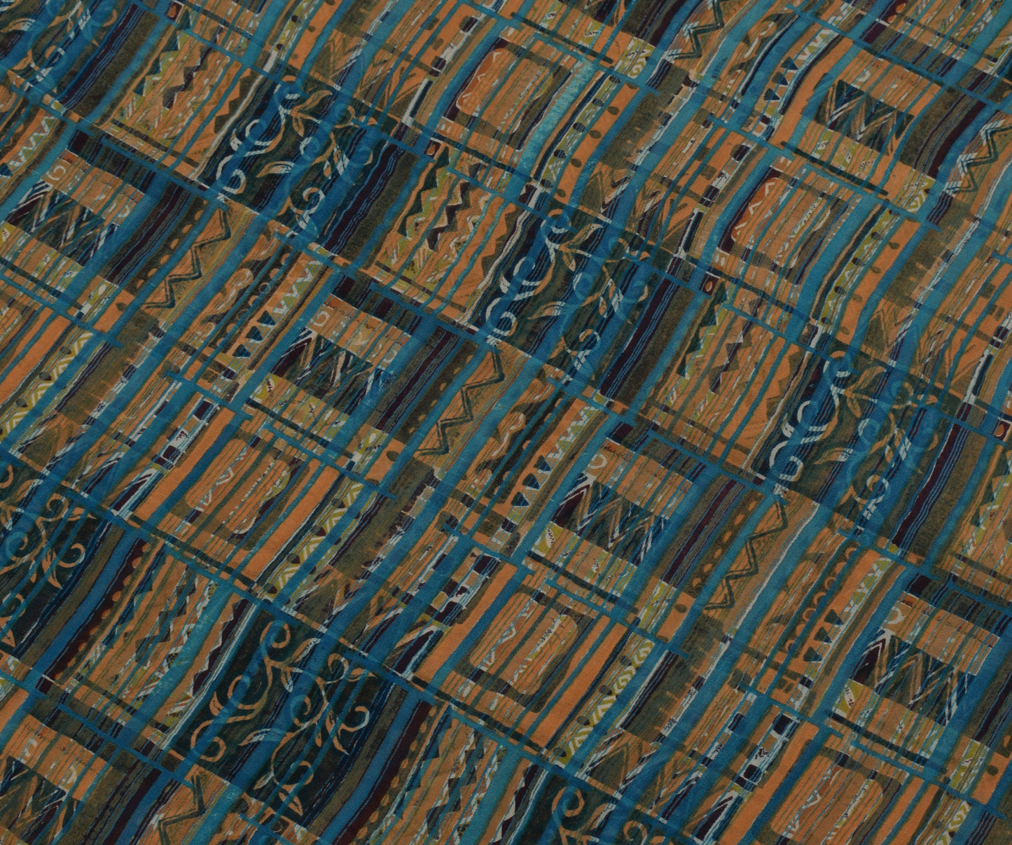 Sushila Vintage Indian Saree Pure Georgette Silk Printed 5 Yard Craft Fabric