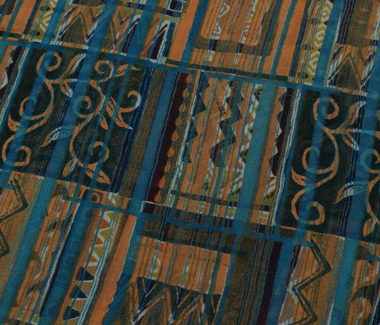 Sushila Vintage Indian Saree Pure Georgette Silk Printed 5 Yard Craft Fabric