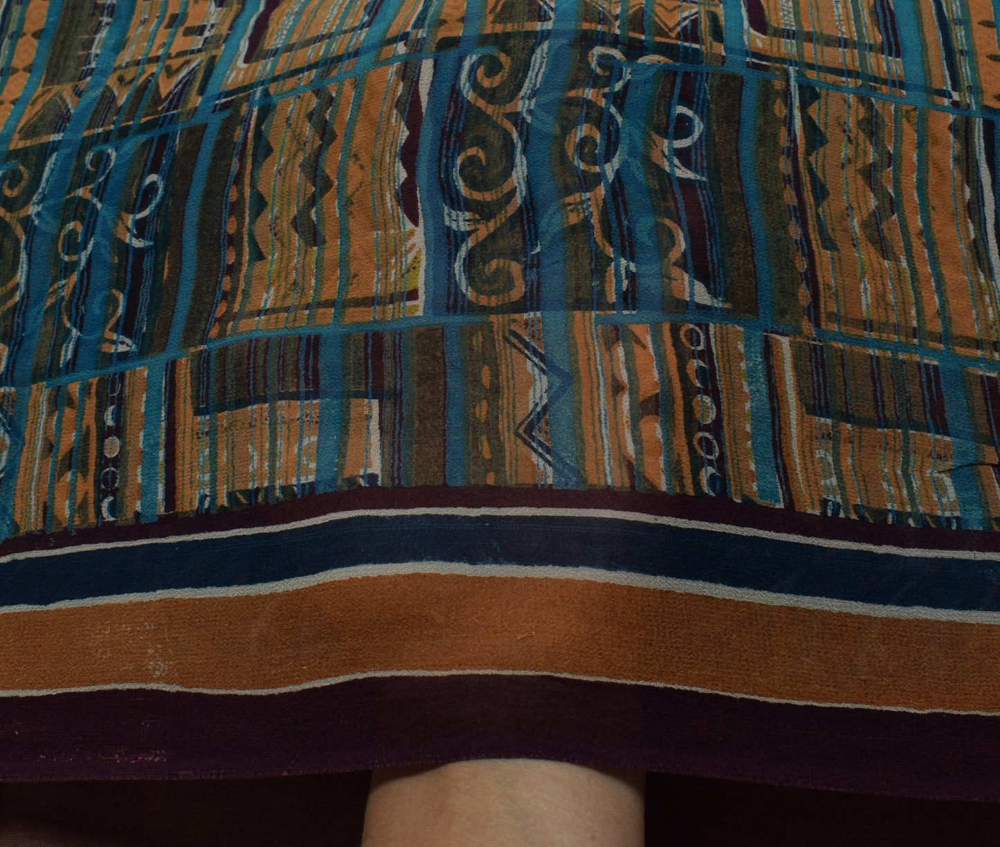 Sushila Vintage Indian Saree Pure Georgette Silk Printed 5 Yard Craft Fabric