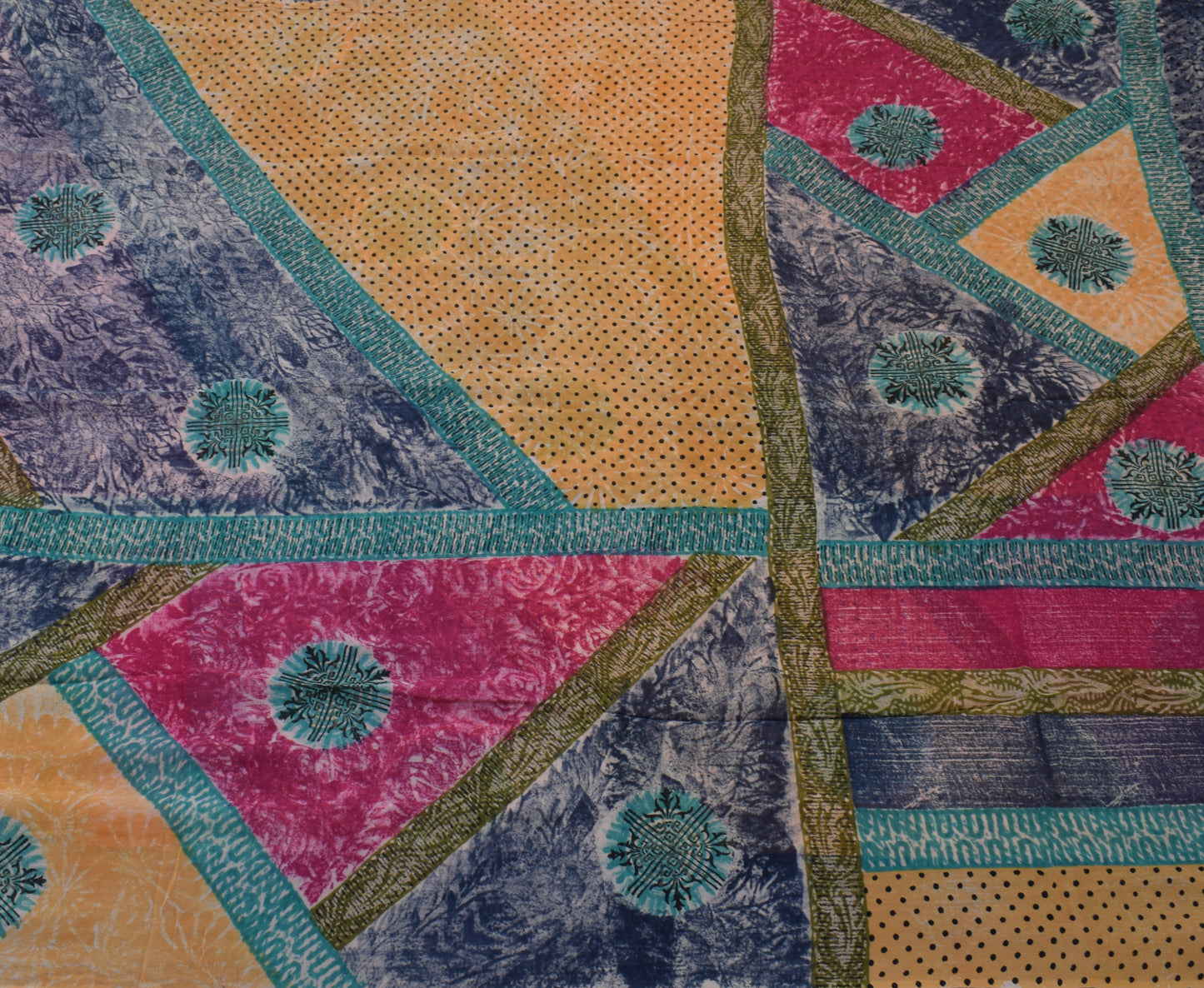 Sushila Vintage Indian Saree Pure Georgette Silk Printed 5 Yard Craft Fabric