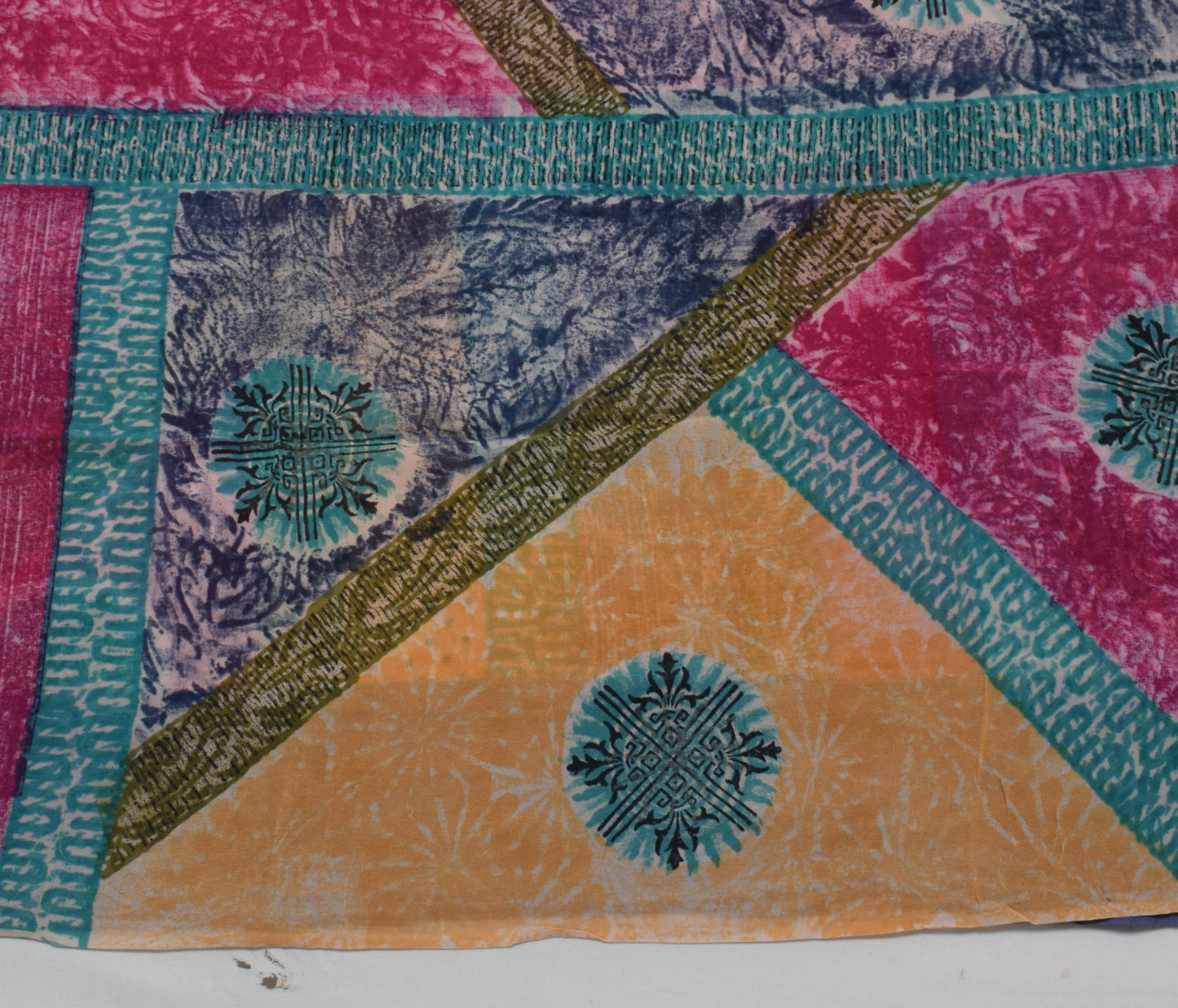 Sushila Vintage Indian Saree Pure Georgette Silk Printed 5 Yard Craft Fabric