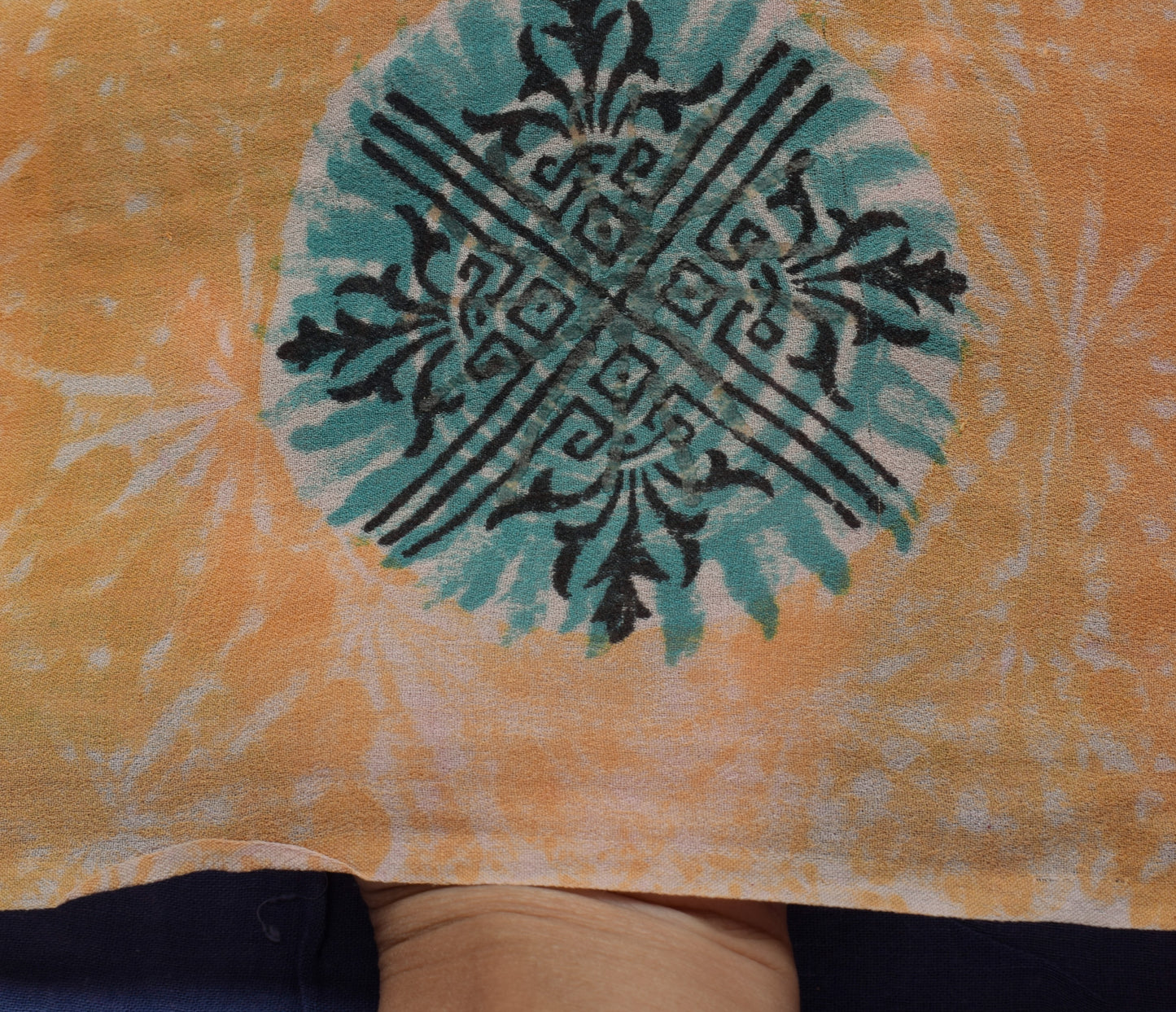 Sushila Vintage Indian Saree Pure Georgette Silk Printed 5 Yard Craft Fabric