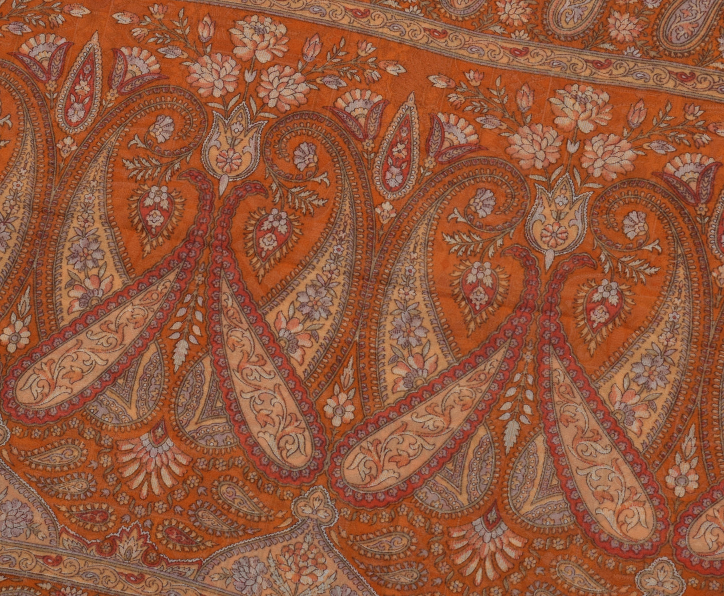 Sushila Vintage Indian Saree Blend Georgette Silk Printed 5 Yard Craft Fabric