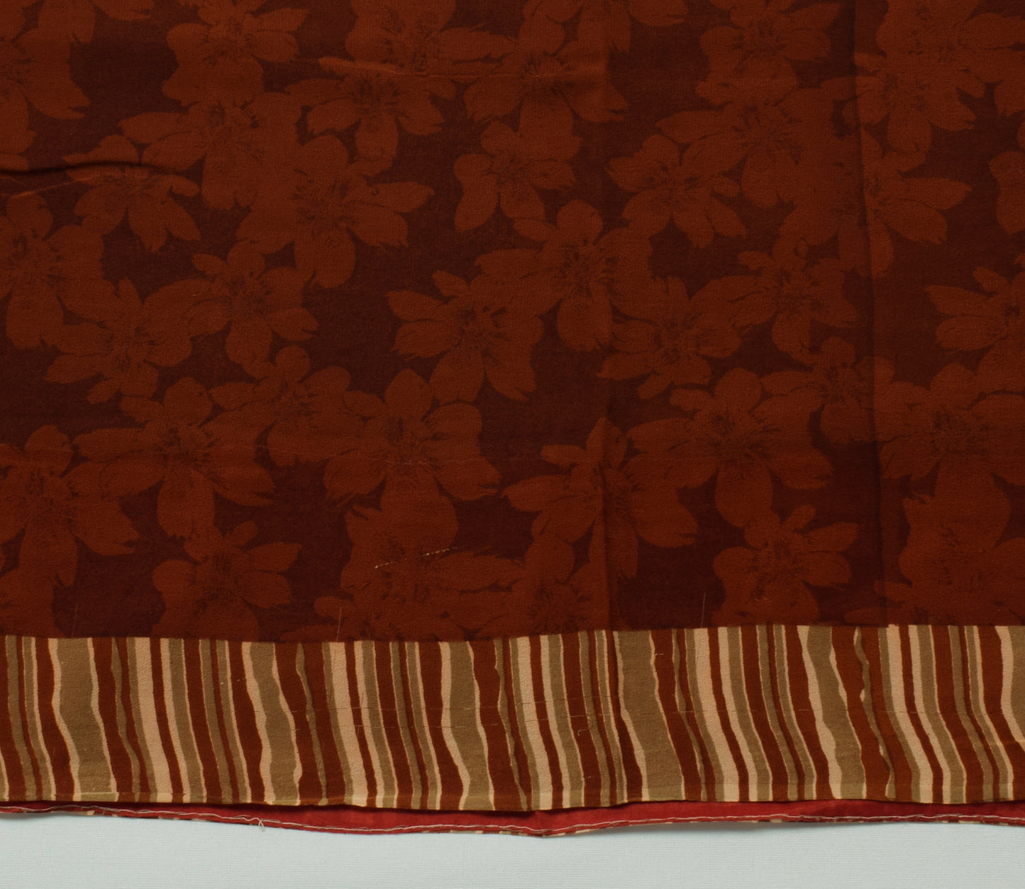 Sushila Vintage Indian Saree 100% Pure Georgette Silk Printed Craft Fabric