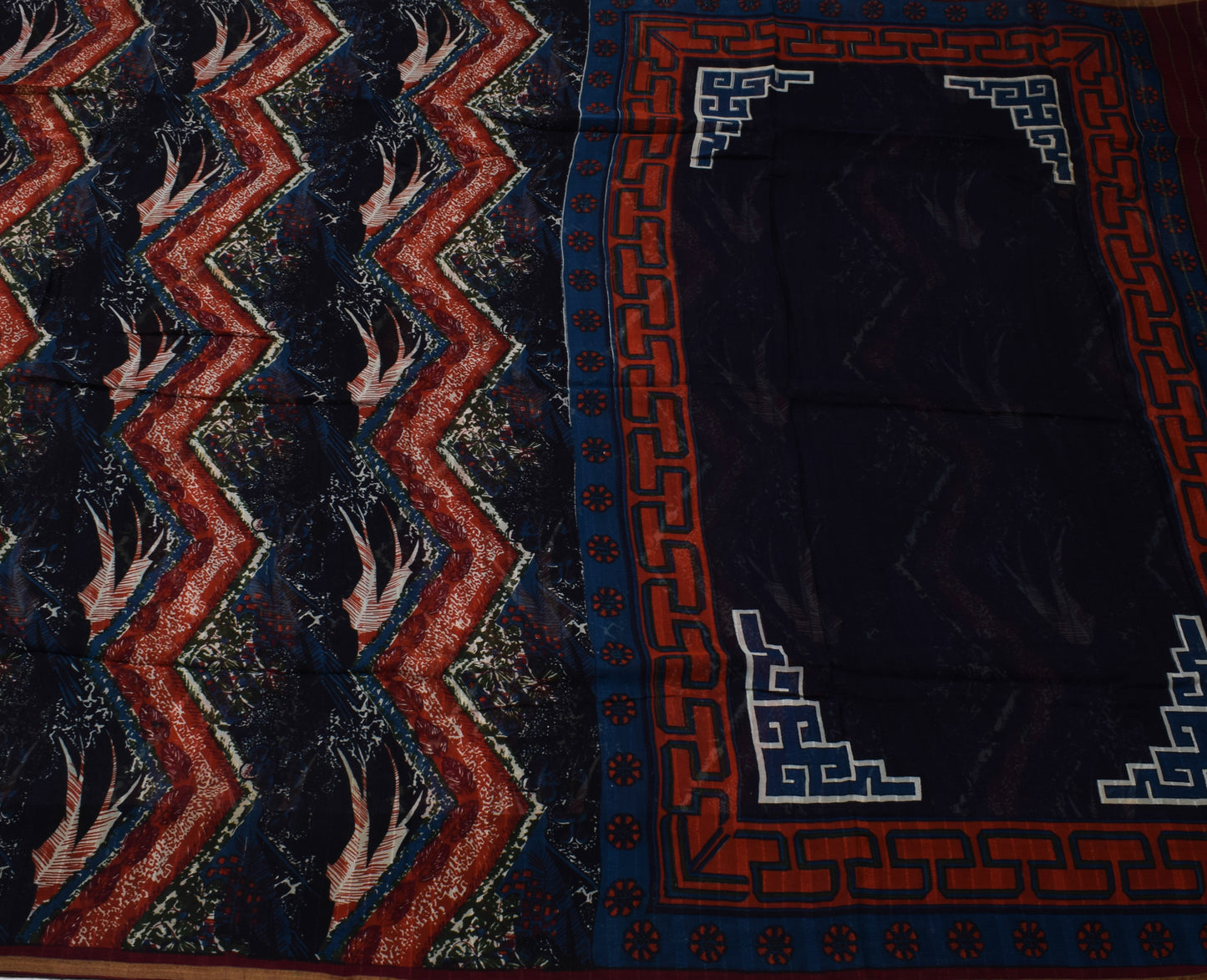 Sushila Vintage Indian Saree Pure Georgette Silk Printed 5 Yard Craft Fabric