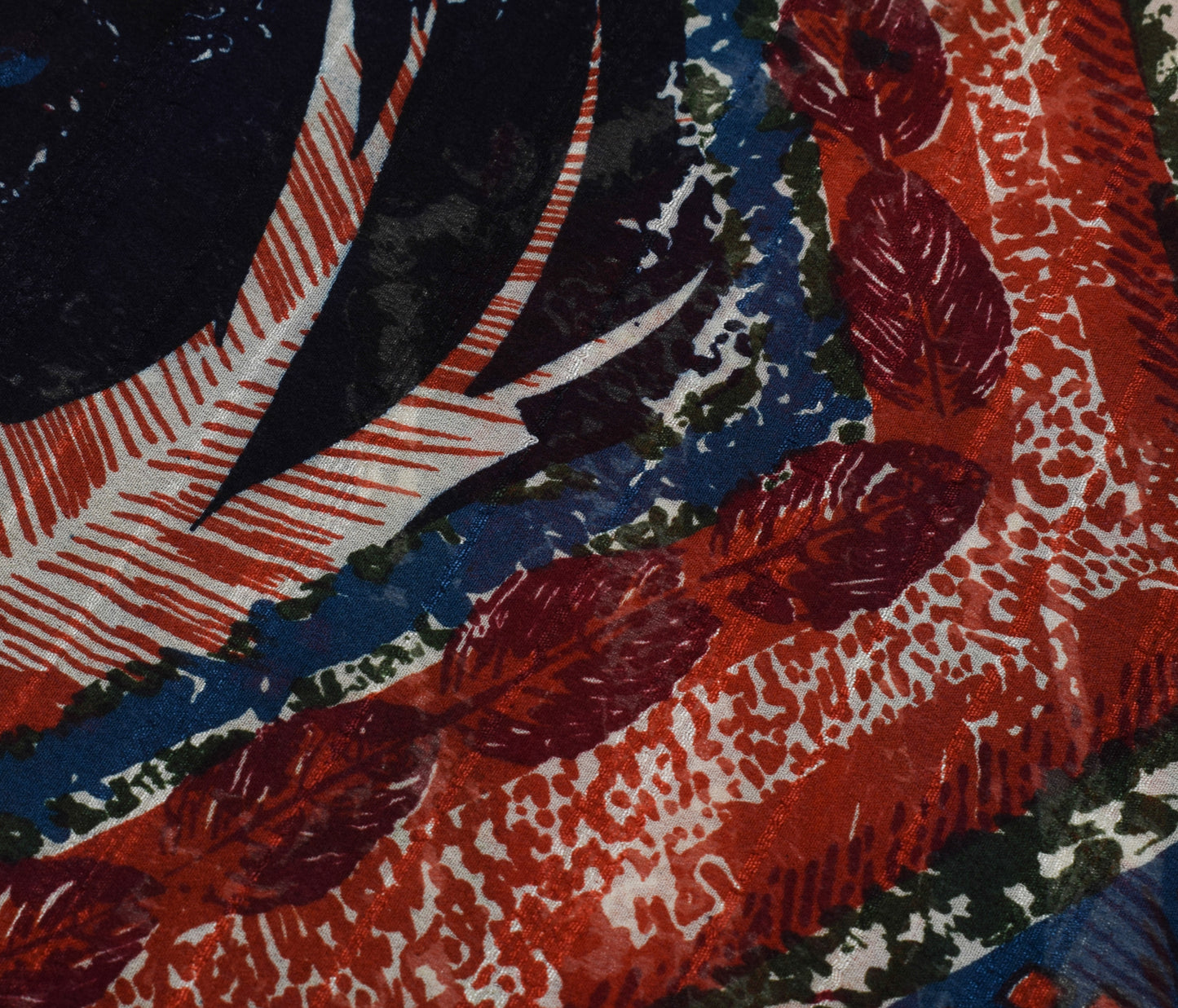 Sushila Vintage Indian Saree Pure Georgette Silk Printed 5 Yard Craft Fabric