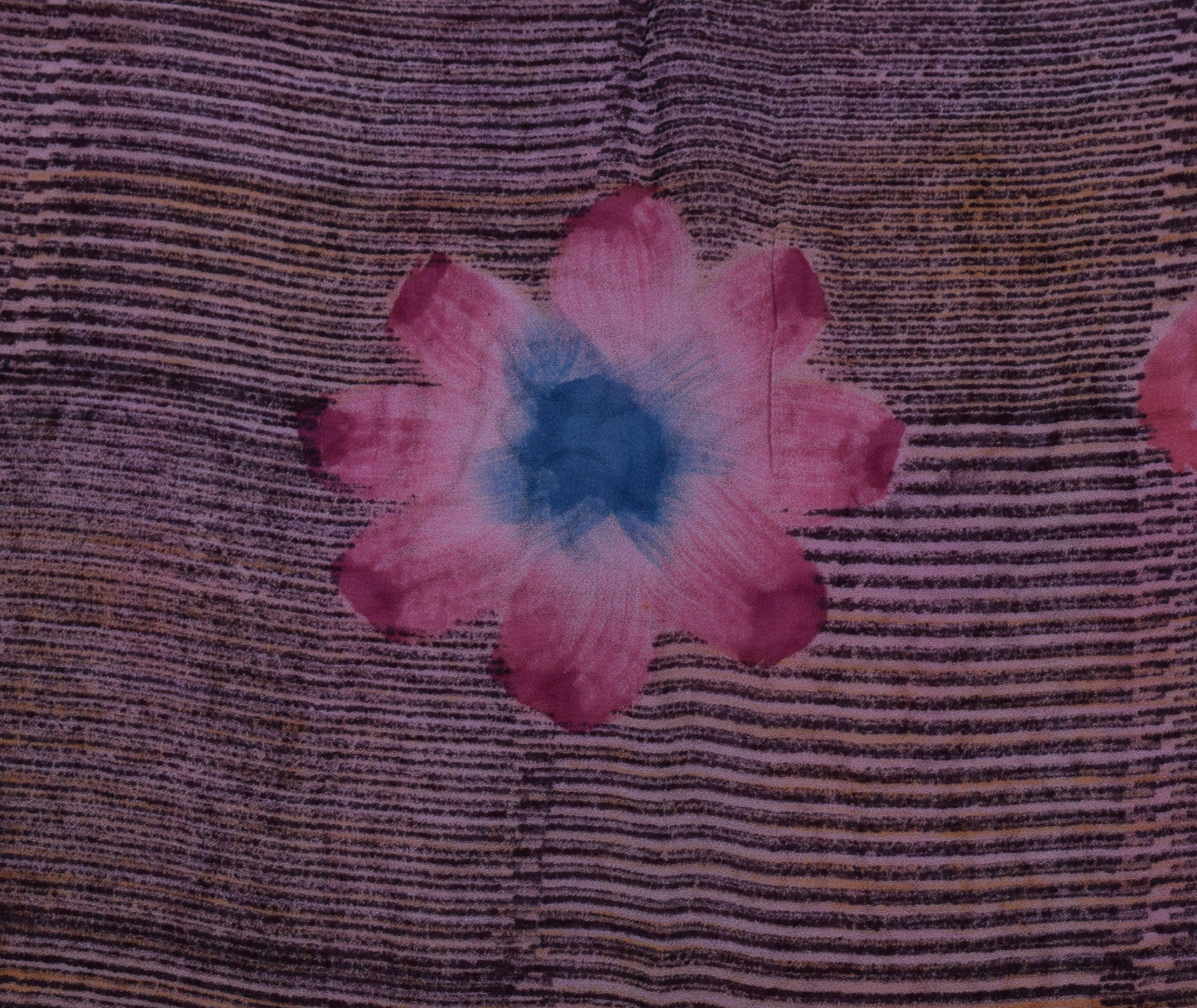 Sushila Vintage Pink Saree 100% Pure Georgette Silk Printed 5 Yard Craft Fabric