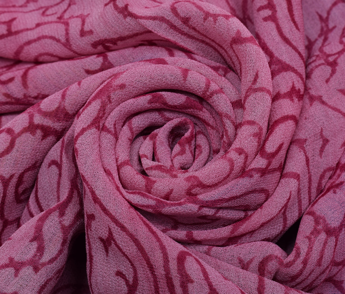 Sushila Vintage Pink Saree 100% Pure Georgette Silk Printed 5 Yard Craft Fabric