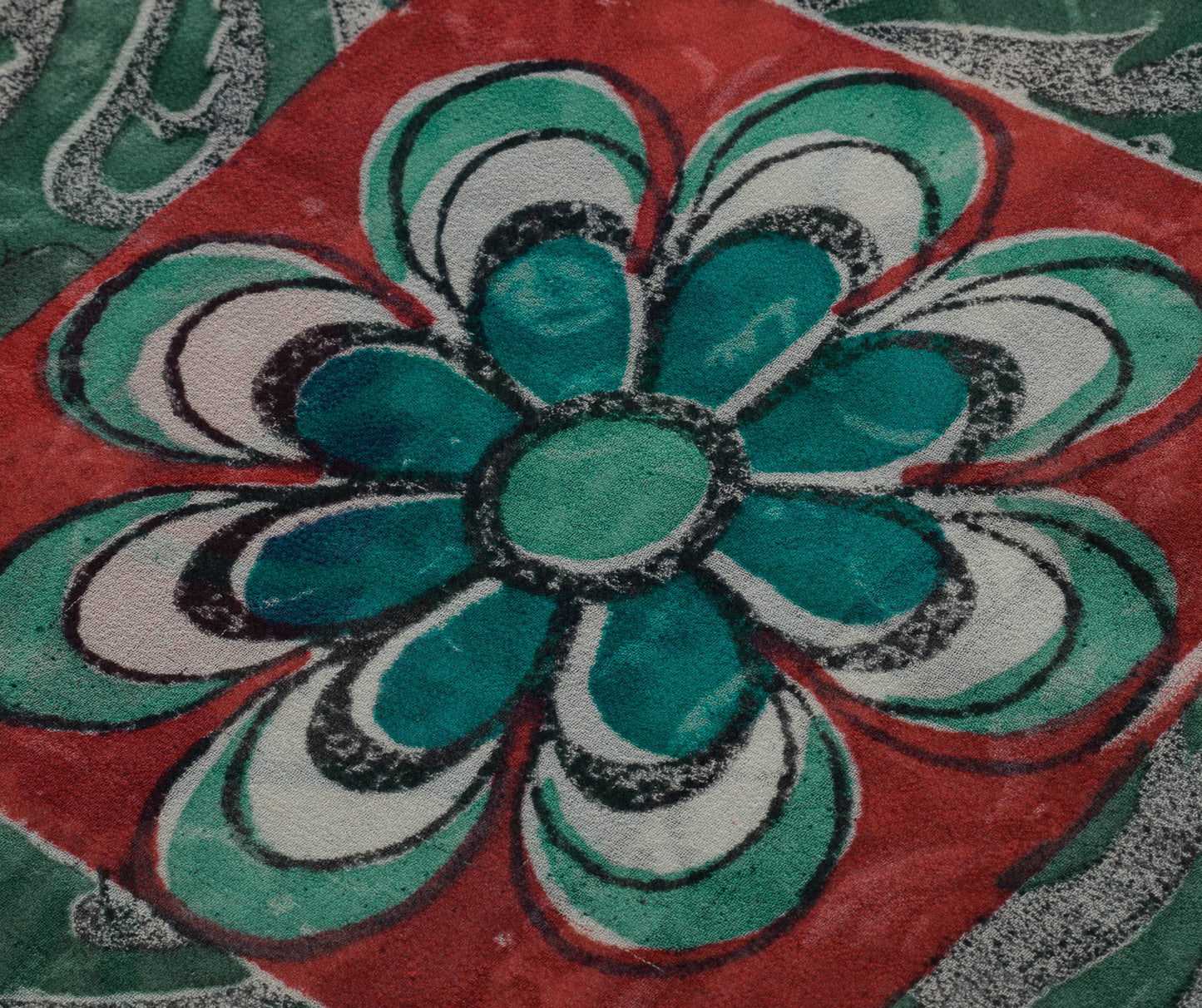 Sushila Vintage Indian Saree Pure Georgette Silk Printed Floral Craft Fabric