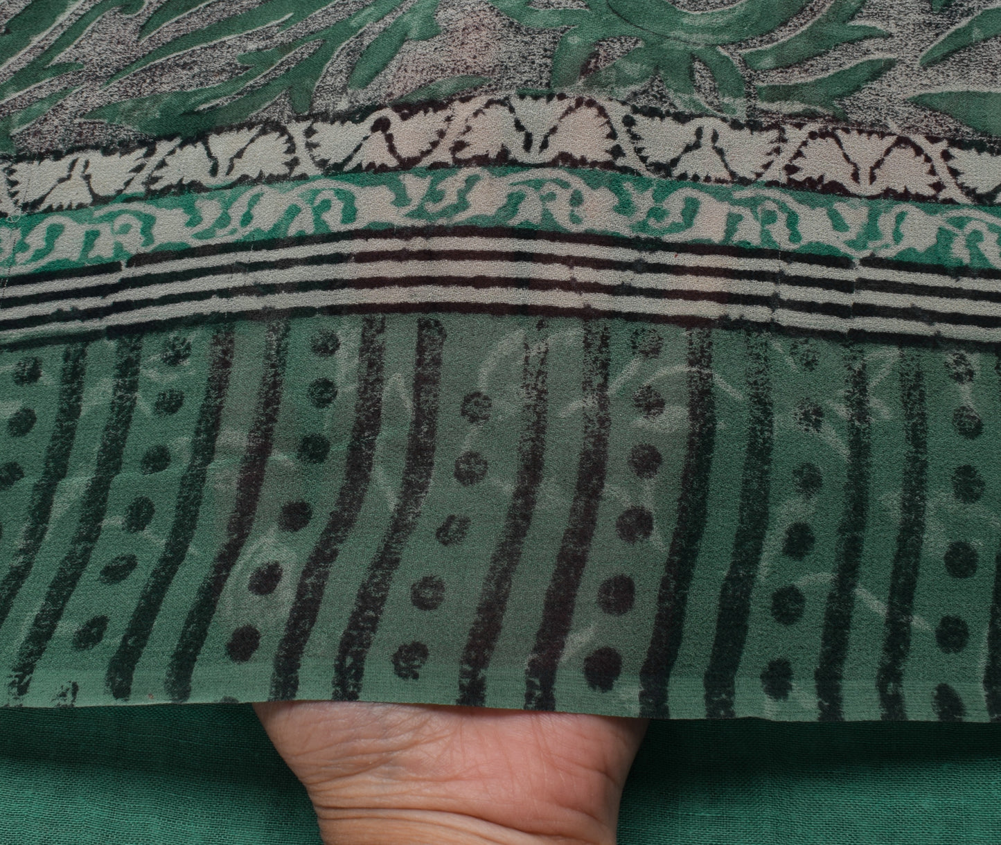 Sushila Vintage Indian Saree Pure Georgette Silk Printed Floral Craft Fabric