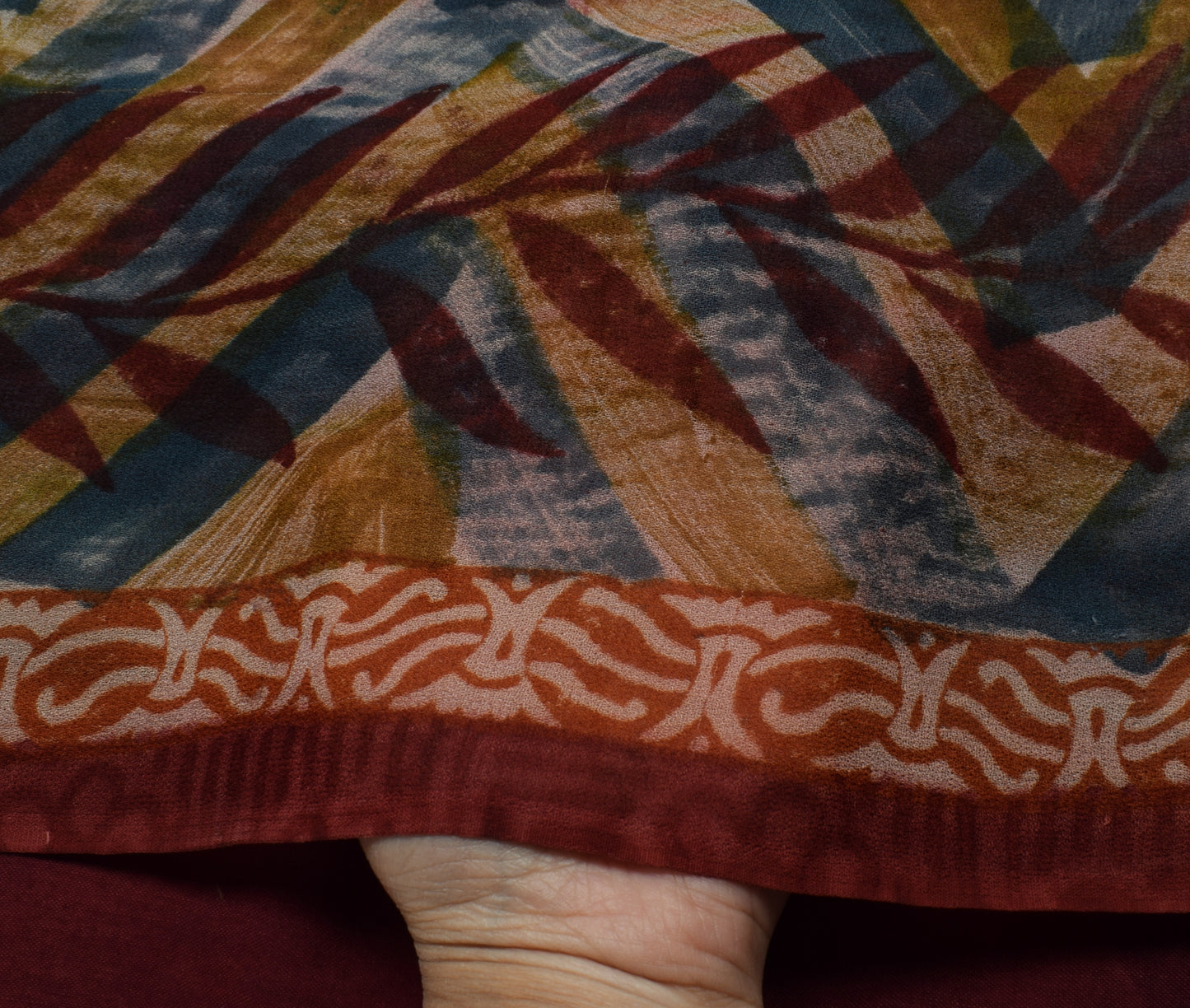Sushila Vintage Indian Saree Pure Georgette Silk Printed Floral Craft Fabric