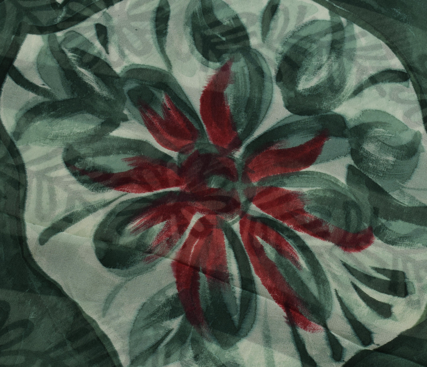 Sushila Vintage Indian Saree Pure Georgette Silk Printed Floral Craft Fabric