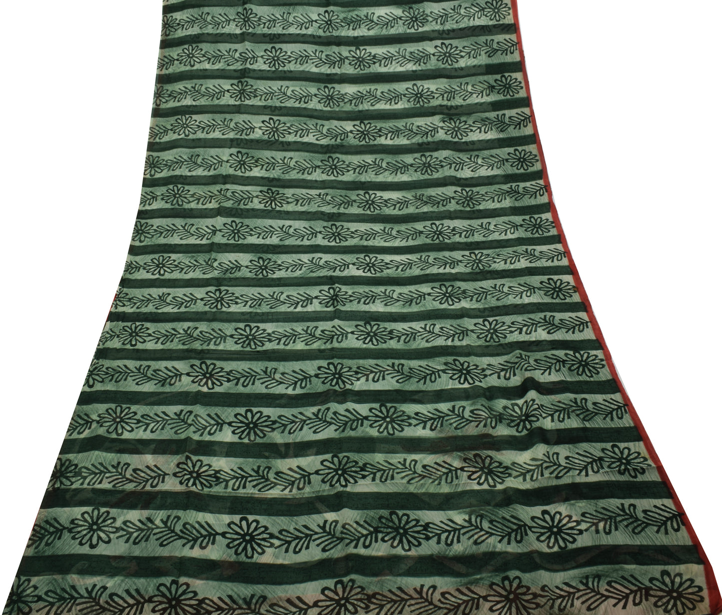 Sushila Vintage Indian Saree Pure Georgette Silk Printed Floral Craft Fabric