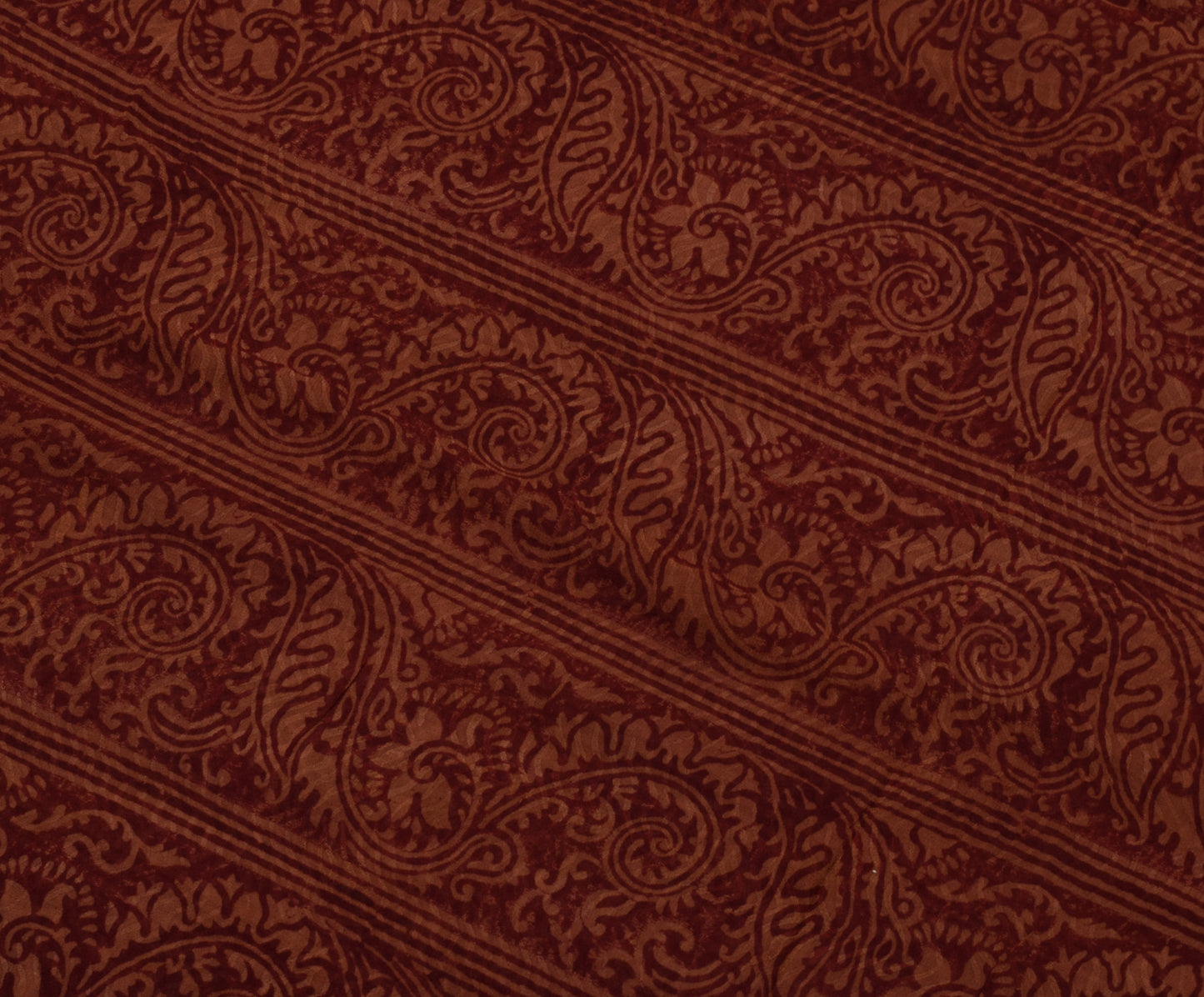 Sushila Vintage Saree 100% Pure Georgette Silk Hand Block Printed Floral Fabric
