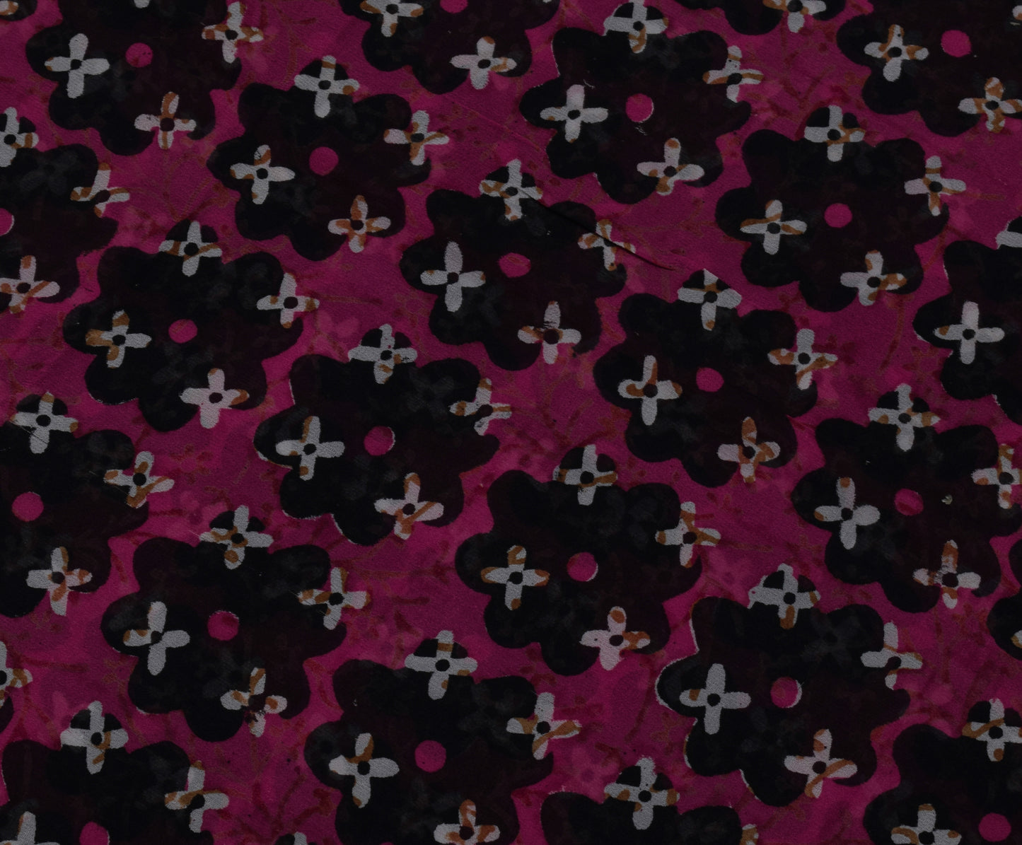 Sushila Vintage Pink Saree 100% Pure Georgette Silk Printed Floral Craft Fabric
