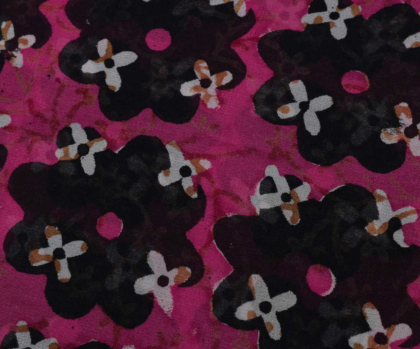 Sushila Vintage Pink Saree 100% Pure Georgette Silk Printed Floral Craft Fabric
