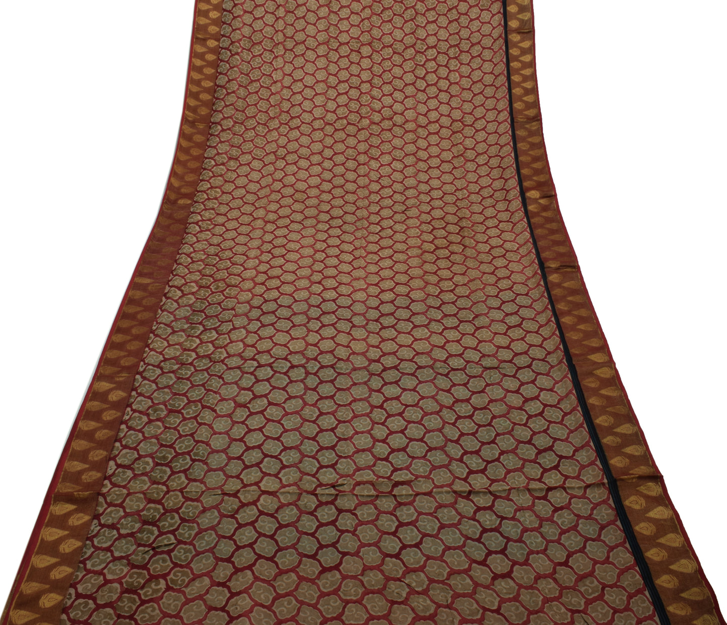 Sushila Vintage Dark Pink Saree 100% Pure Georgette Silk Printed Craft Fabric